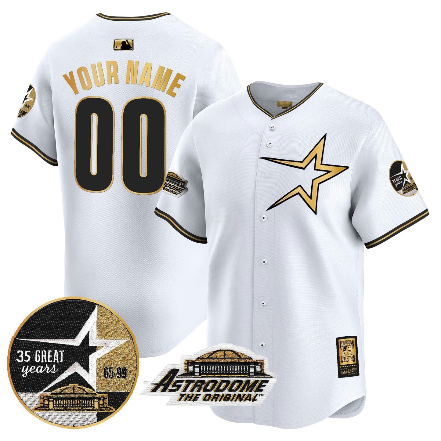 Camisa MLB 1999 Throwback 35th & Astrodome Patch Vapor Premier Limited Jersey