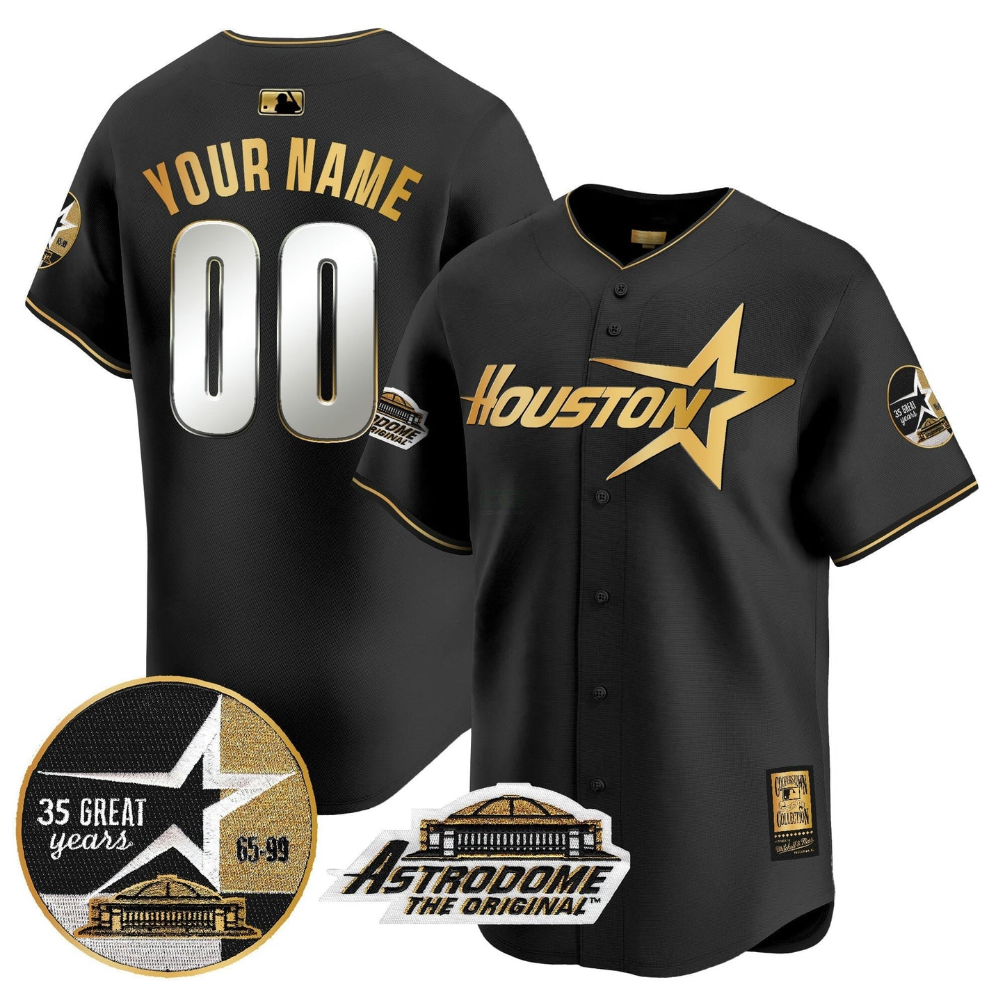 Camisa MLB 1999 Throwback 35th & Astrodome Patch Vapor Premier Limited Jersey V2