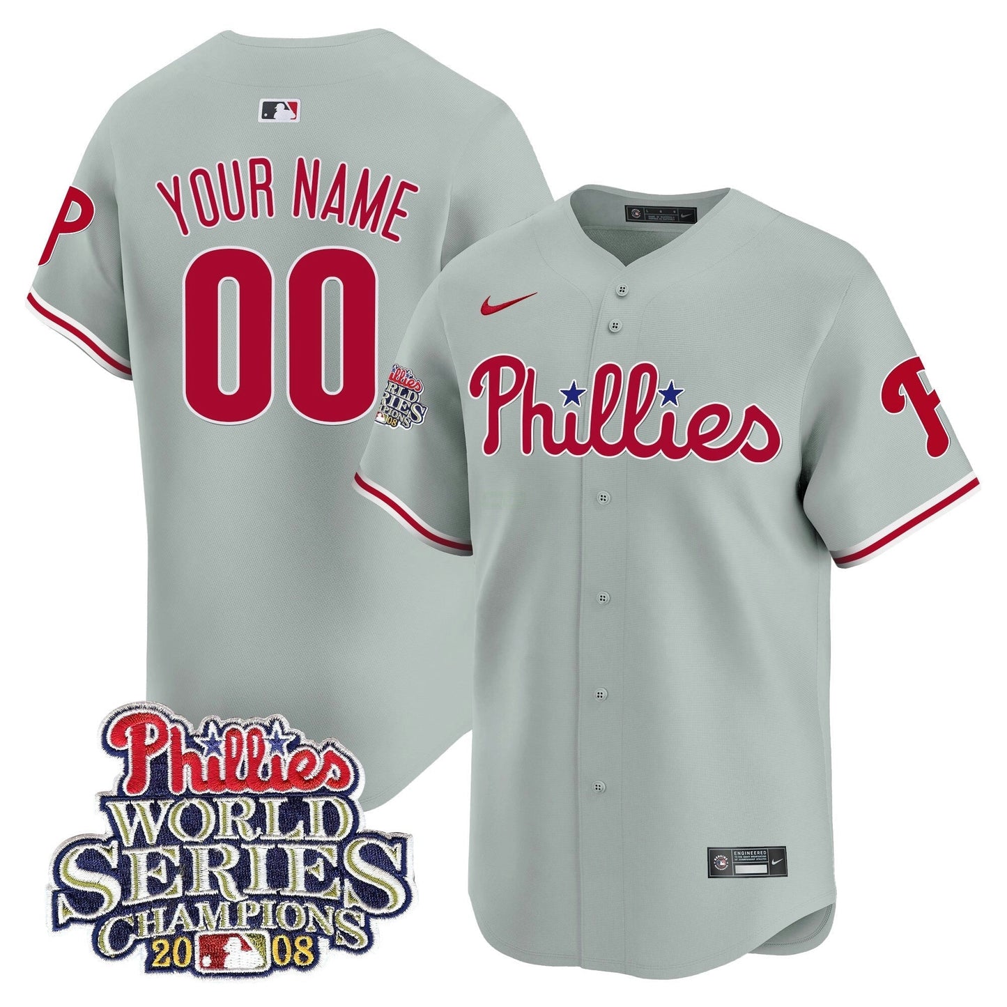 Camisa MLB 2008 World Series Champions Patch Vapor Premier Limited Jersey