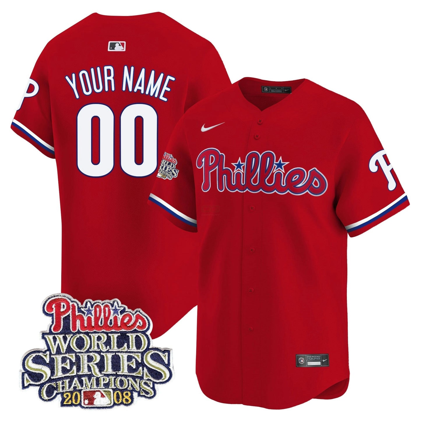 Camisa MLB 2008 World Series Champions Patch Vapor Premier Limited Jersey