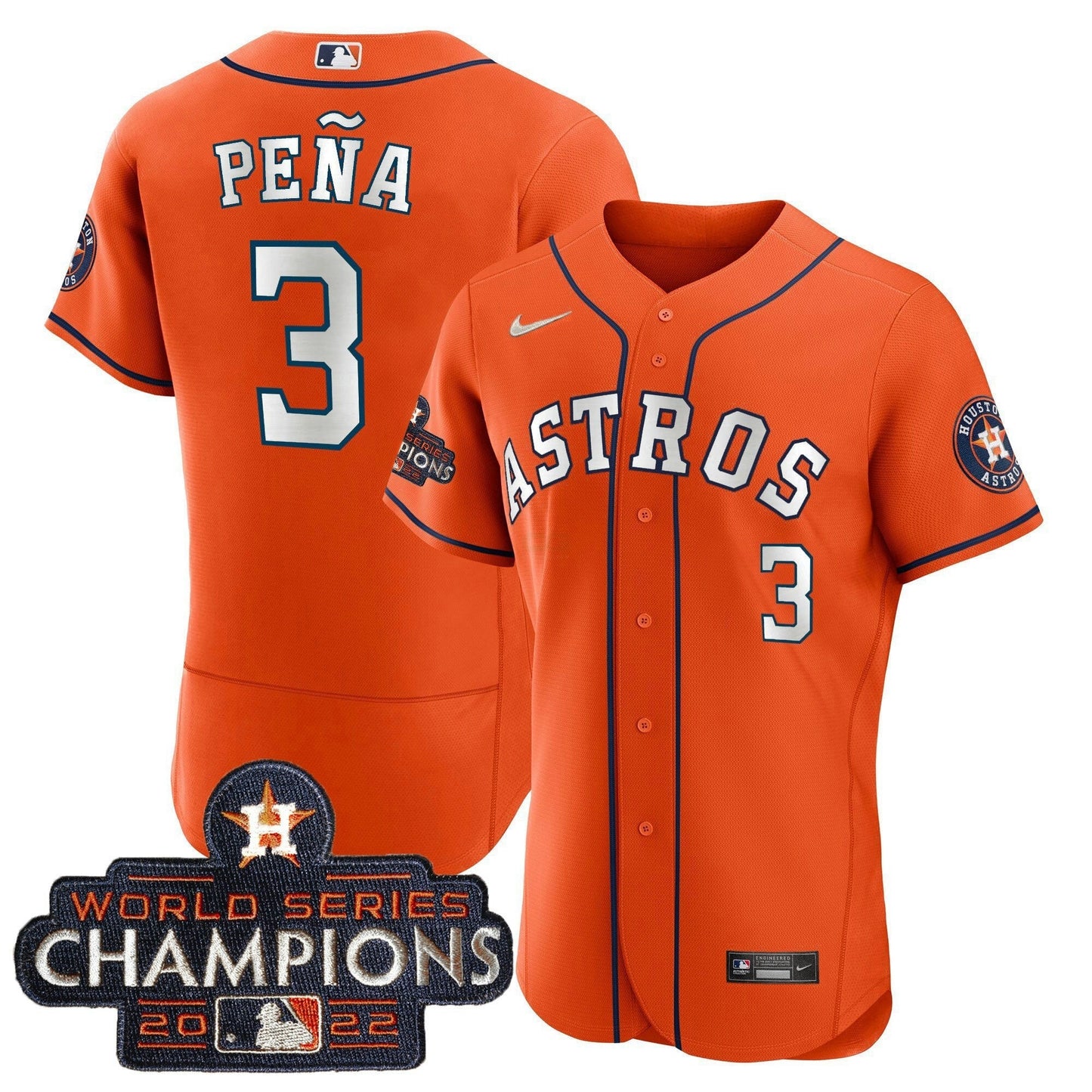 Camisa MLB 2023 Champions Laranja Branca Jersey