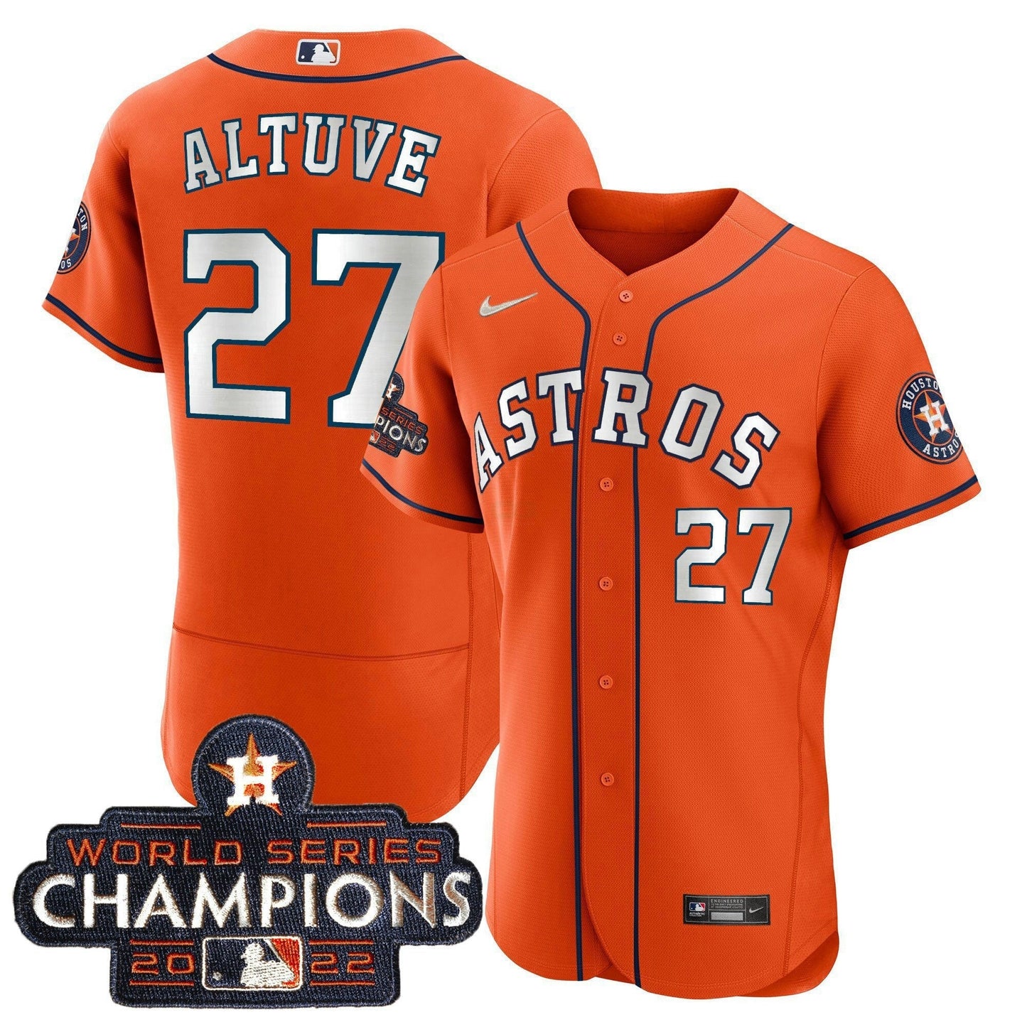Camisa MLB 2023 Champions Laranja Branca Jersey