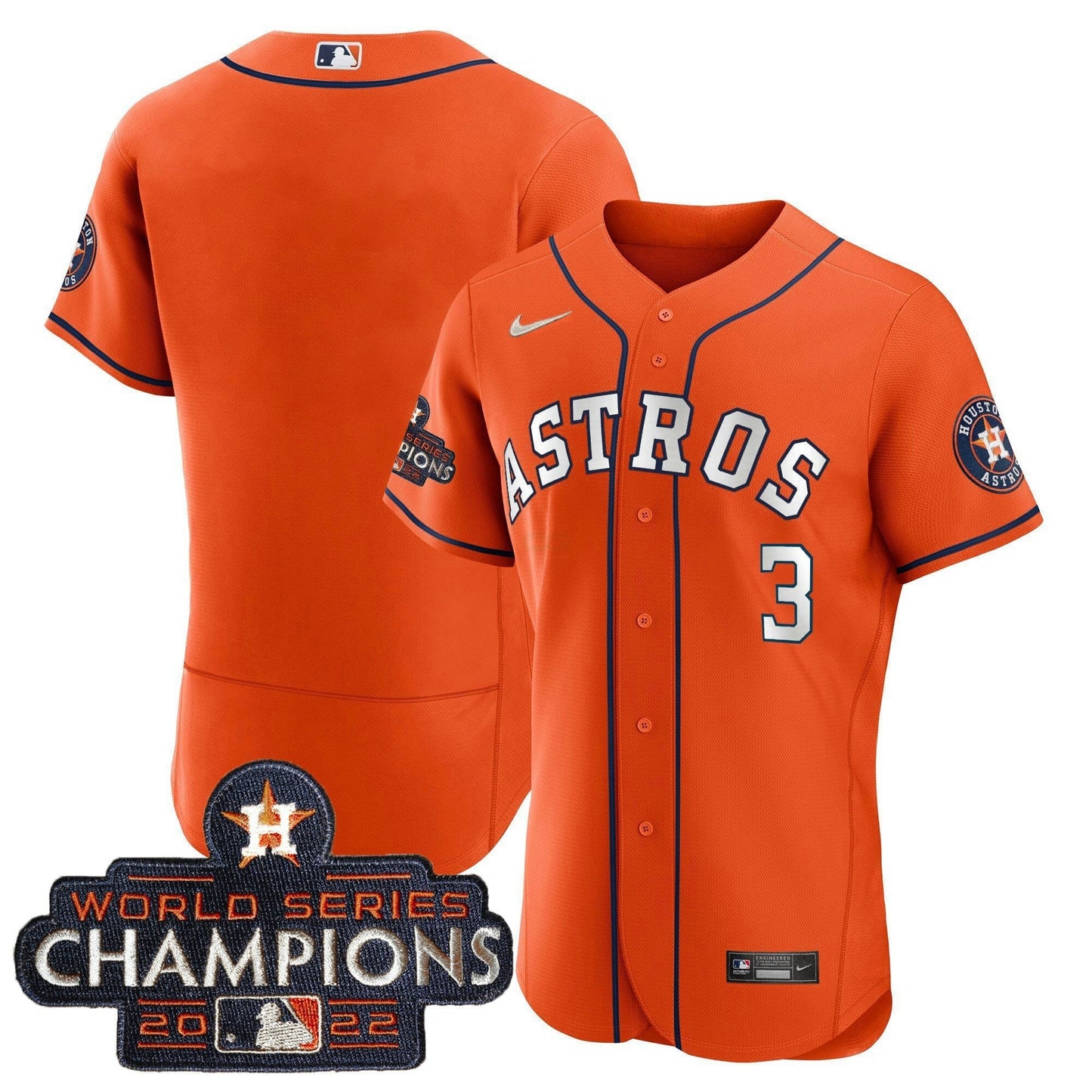 Camisa MLB 2023 Champions Laranja Branca Jersey