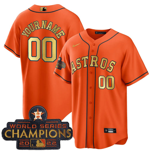Camisa MLB 2023 Champions Laranja Dourada Jersey