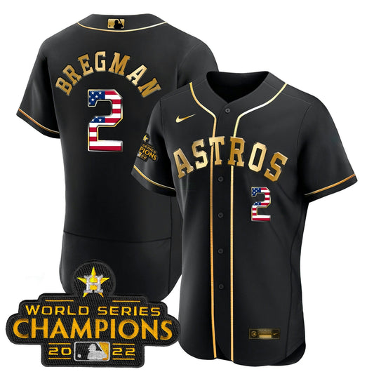 Camisa MLB 2023 Dourada Flag Flex Base Collection Jersey