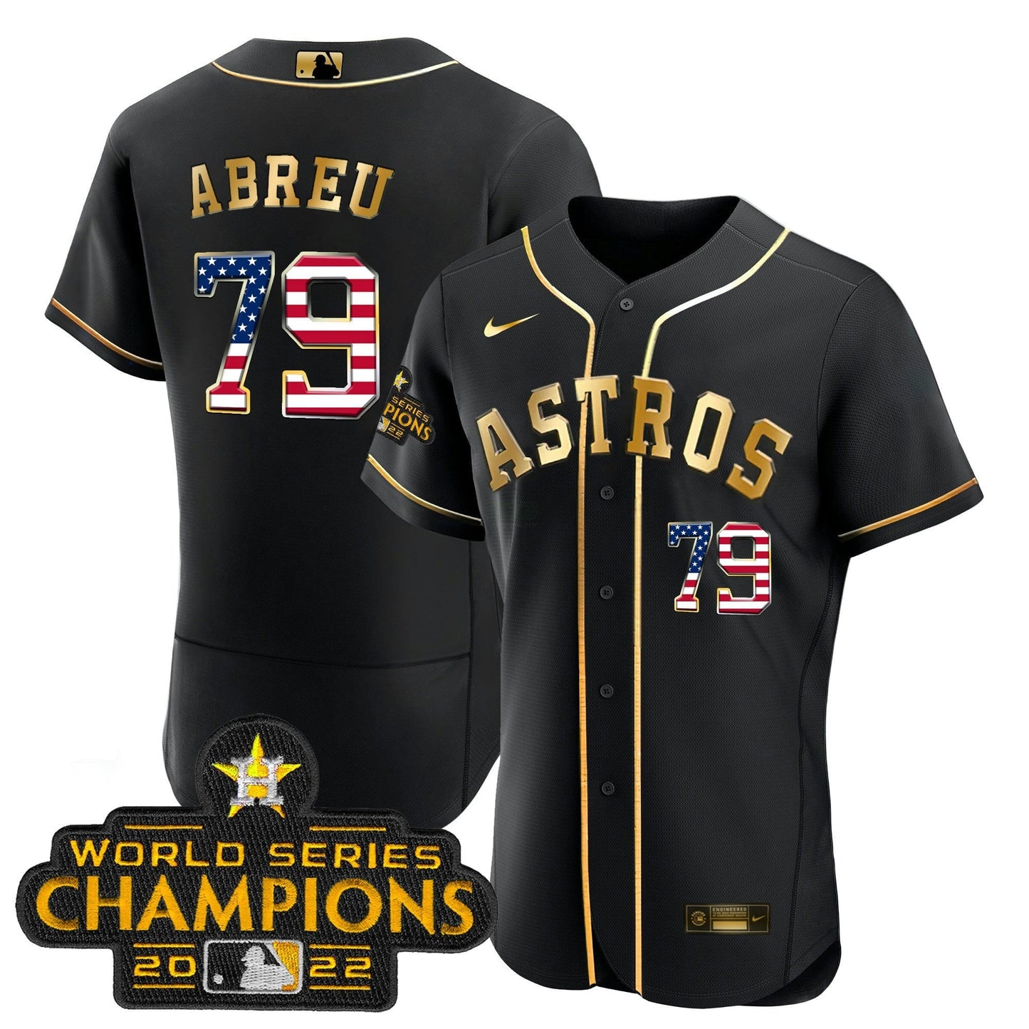 Camisa MLB 2023 Dourada Flag Flex Base Collection Jersey