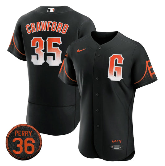 Camisa MLB 2023 Preta City Connect #36 Gaylord Perry Patch Jersey
