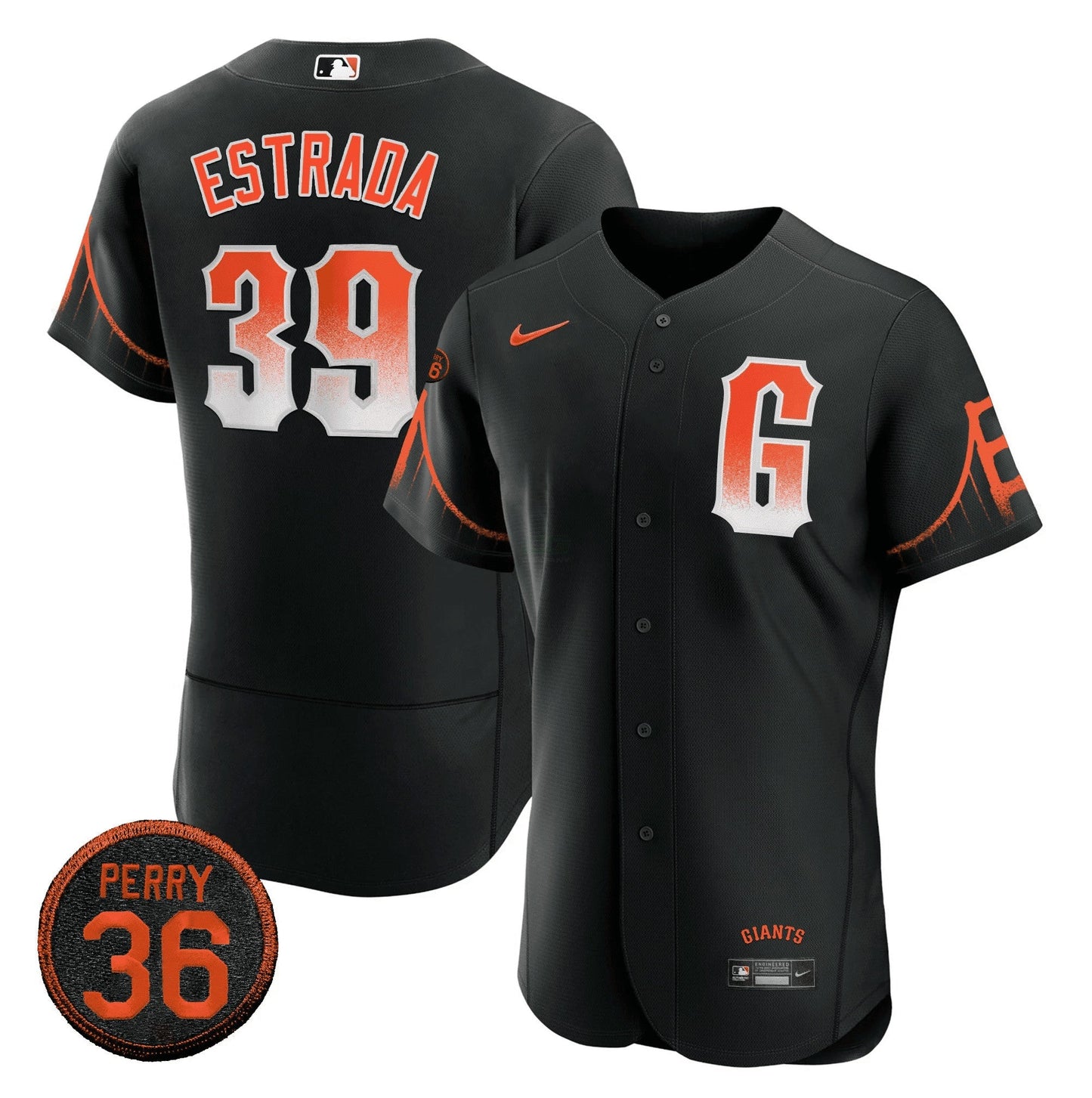 Camisa MLB 2023 Preta City Connect #36 Gaylord Perry Patch Jersey