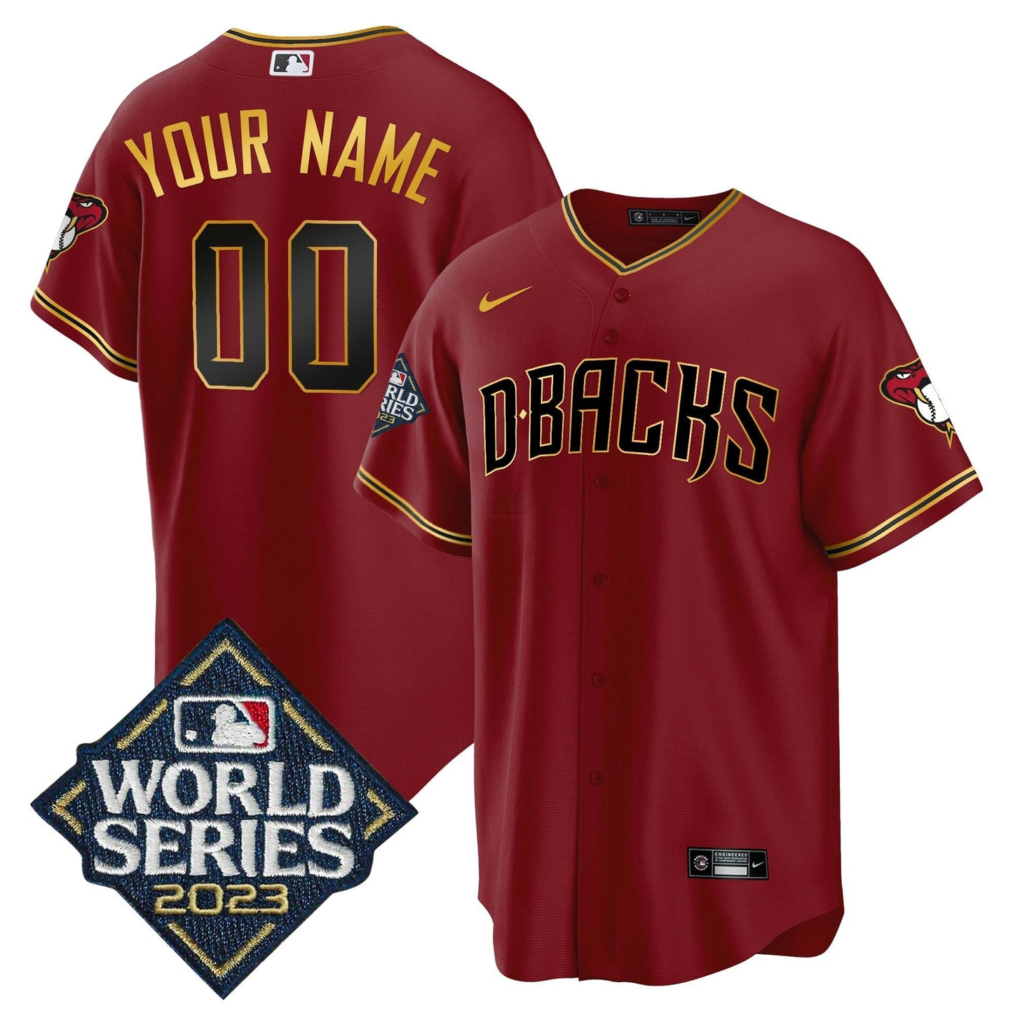 Camisa MLB 2023 World Series Cool Base Dourada Jersey