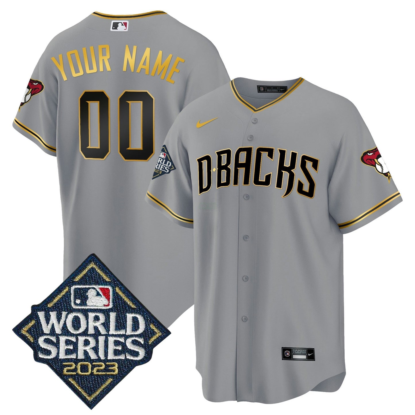 Camisa MLB 2023 World Series Cool Base Dourada Jersey