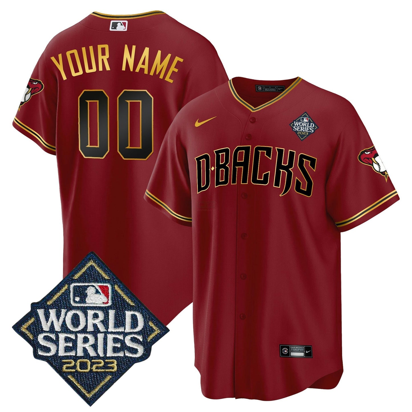 Camisa MLB 2023 World Series Cool Base Dourada Jersey V2