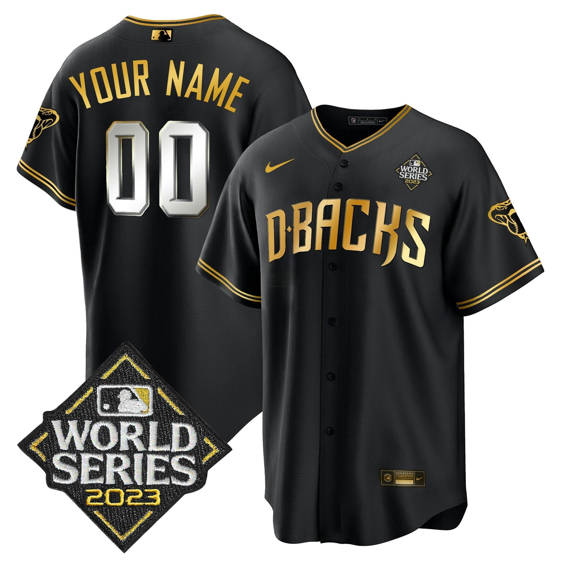 Camisa MLB 2023 World Series Cool Base Dourada Jersey V2