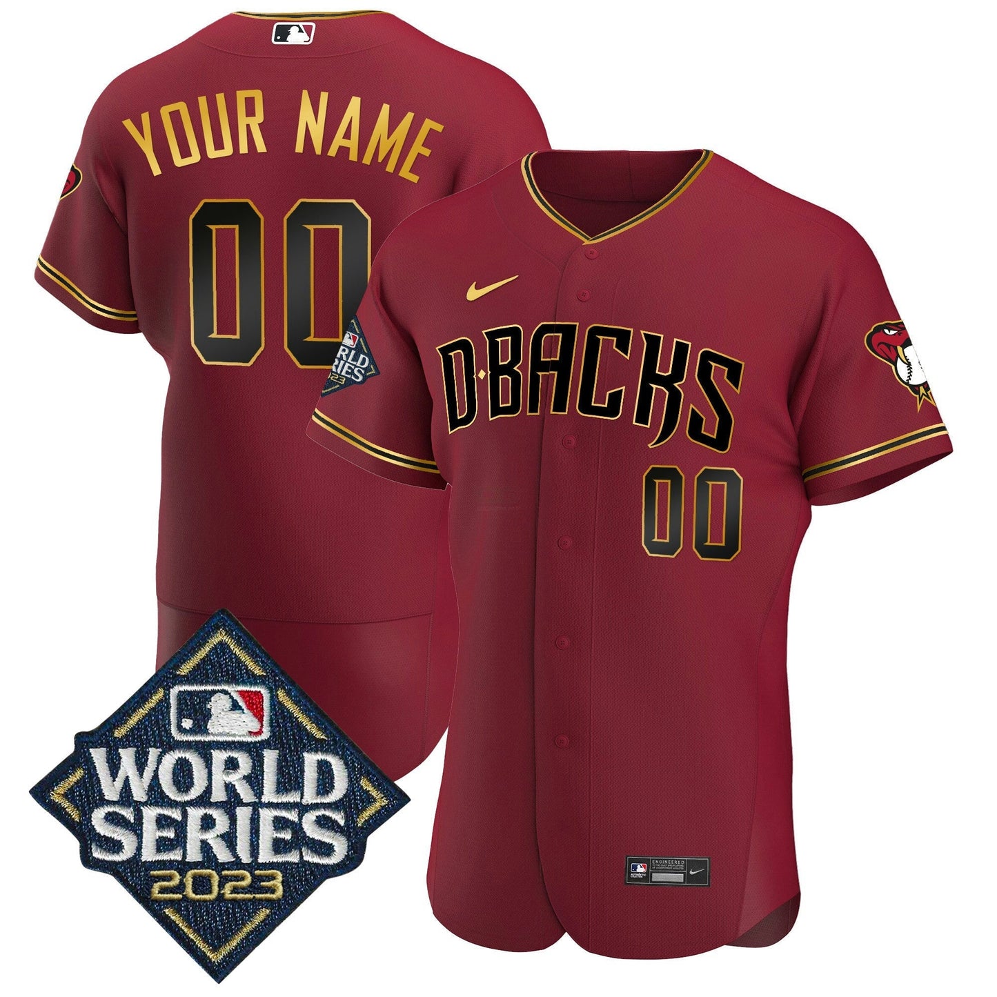 Camisa MLB 2023 World Series Flex Base Dourada Jersey