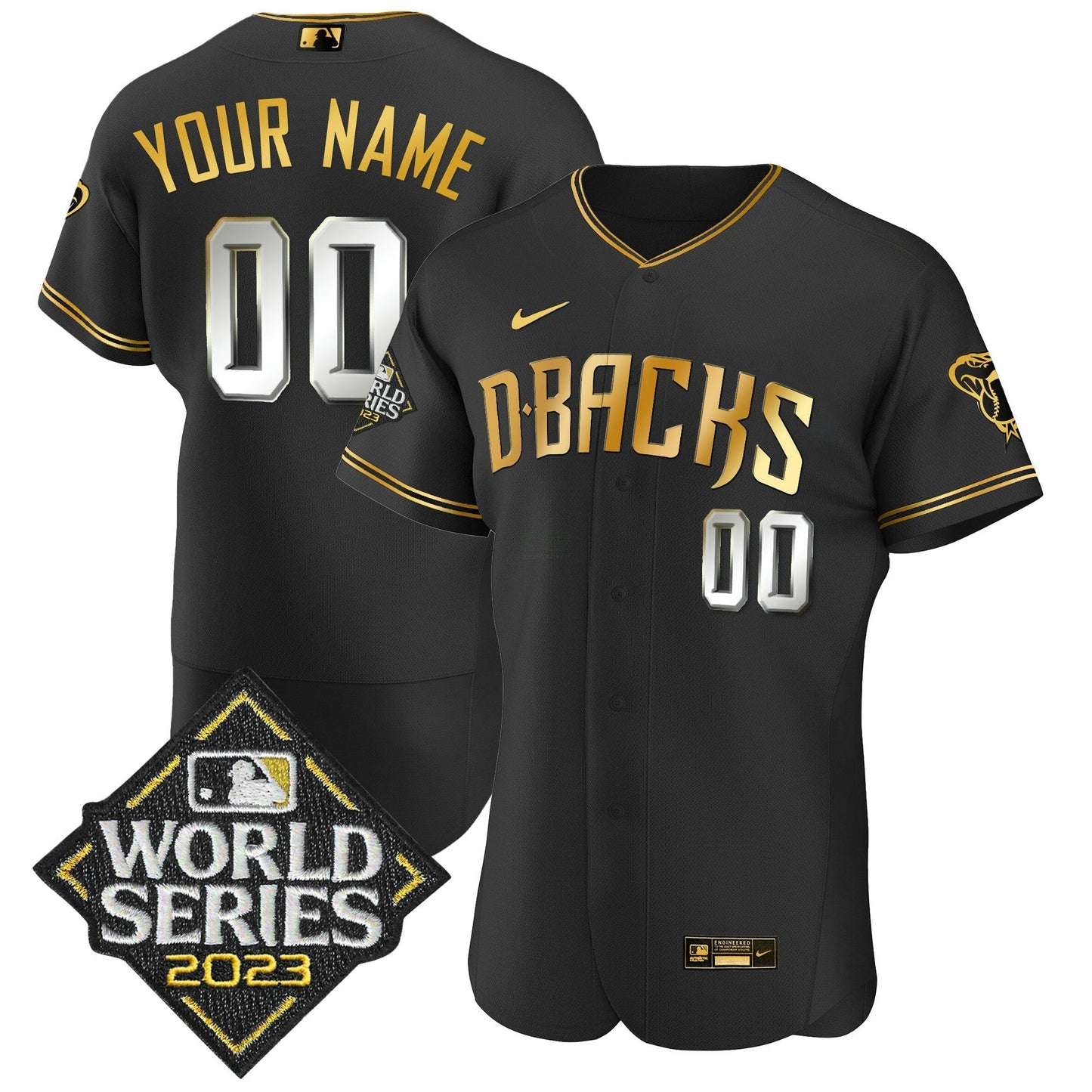 Camisa MLB 2023 World Series Flex Base Dourada Jersey