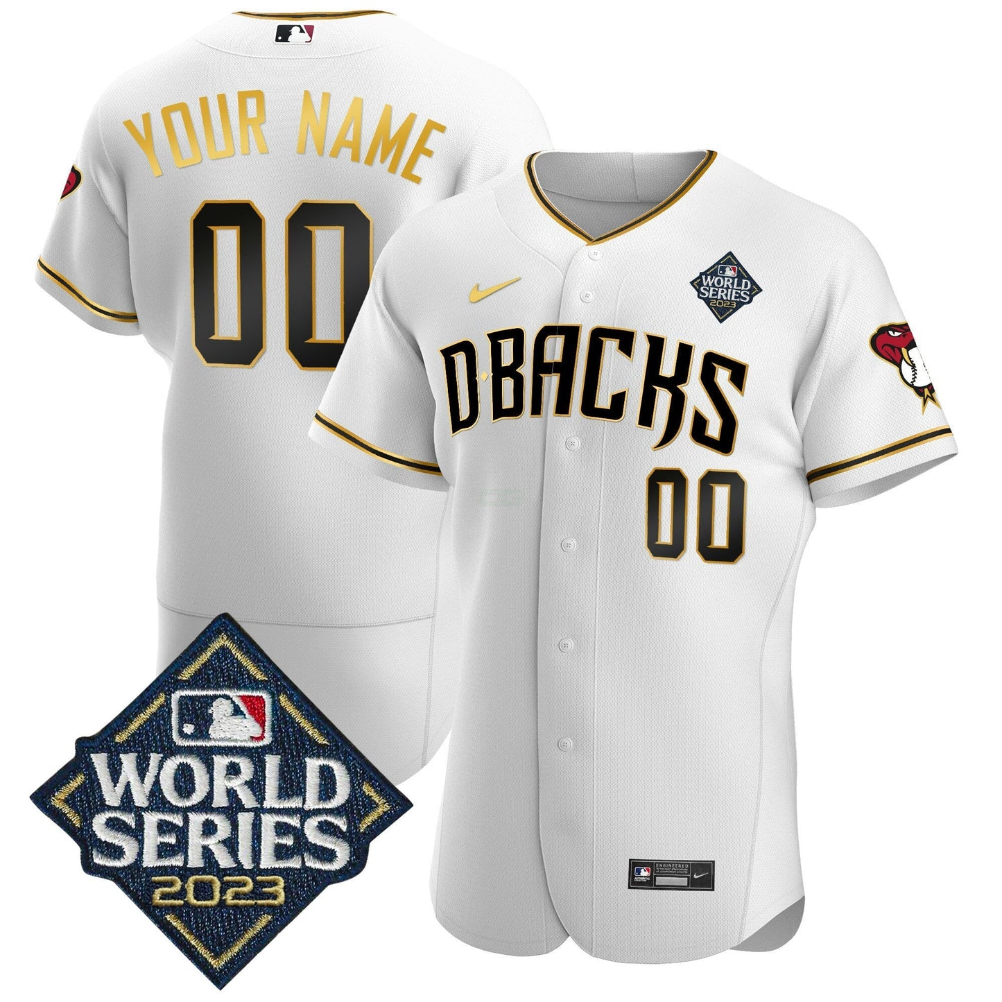 Camisa MLB 2023 World Series Flex Base Dourada Jersey V2