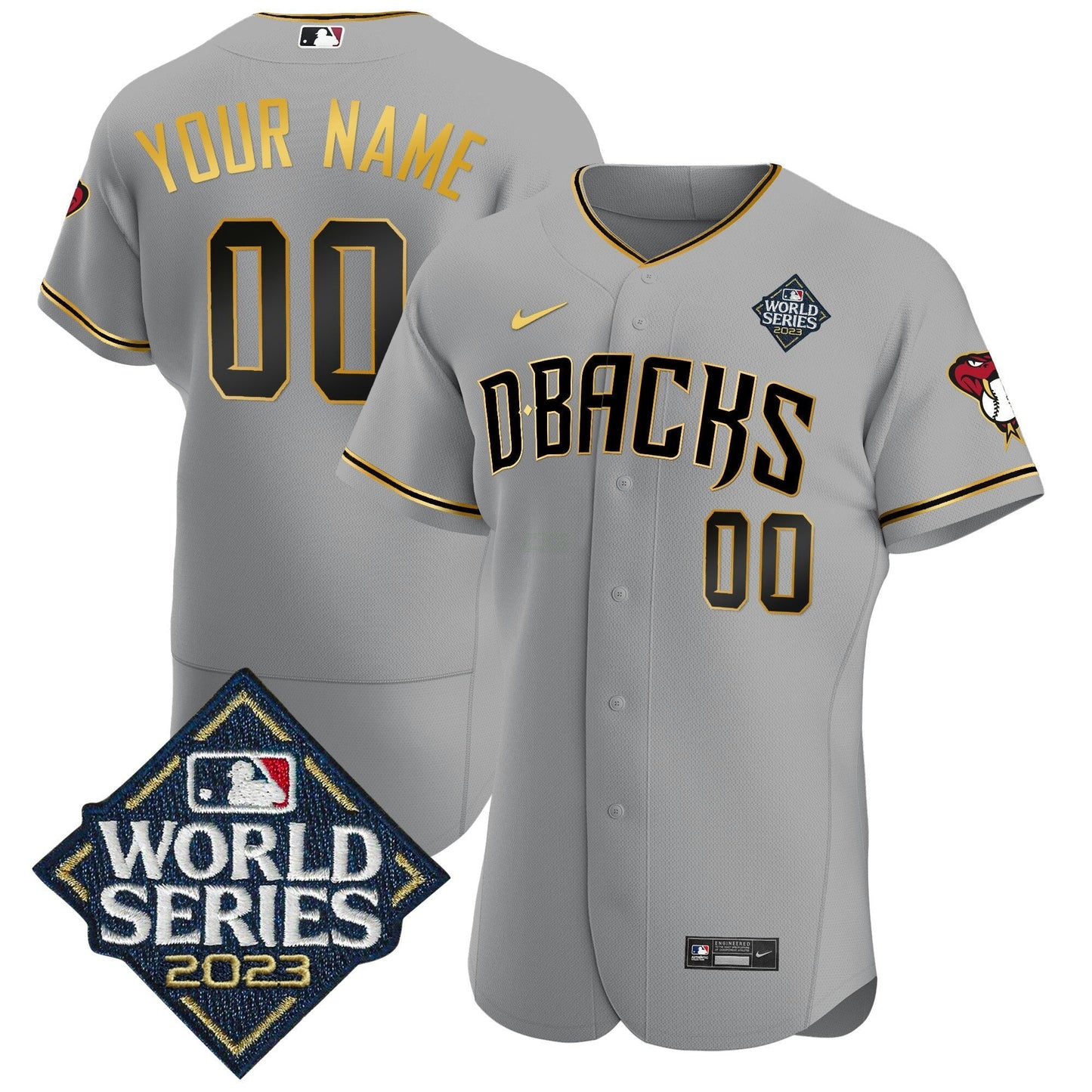 Camisa MLB 2023 World Series Flex Base Dourada Jersey V2