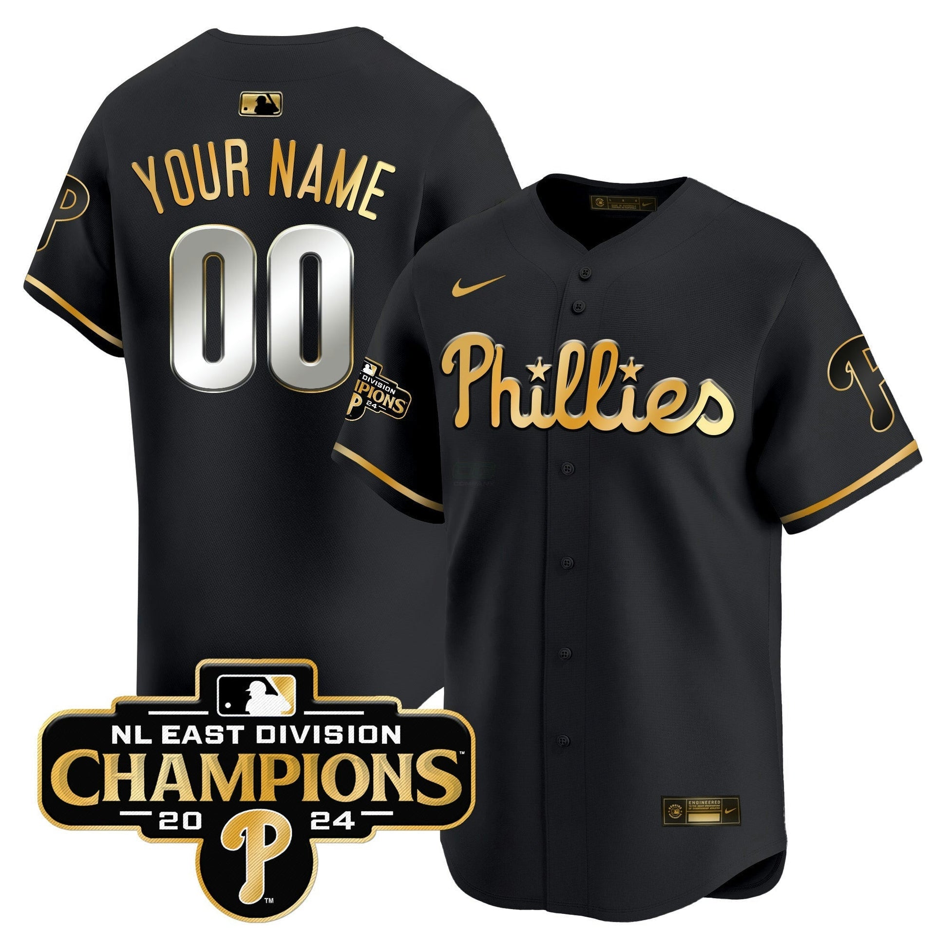Camisa MLB 2024 NL East Division Champions Dourada Vapor Premier Limited Jersey