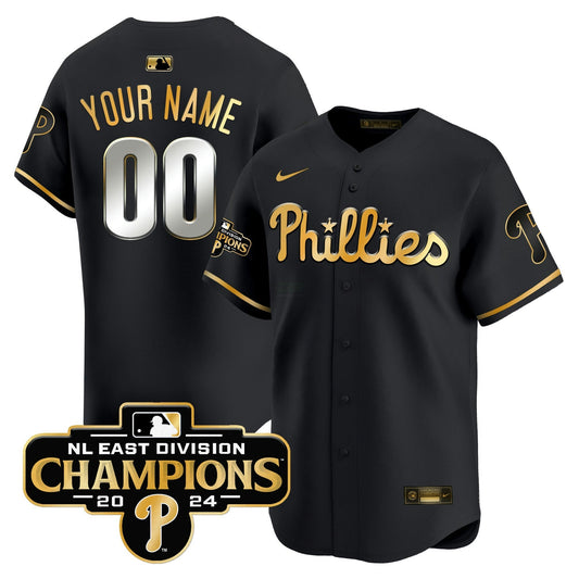 Camisa MLB 2024 NL East Division Champions Dourada Vapor Premier Limited Jersey
