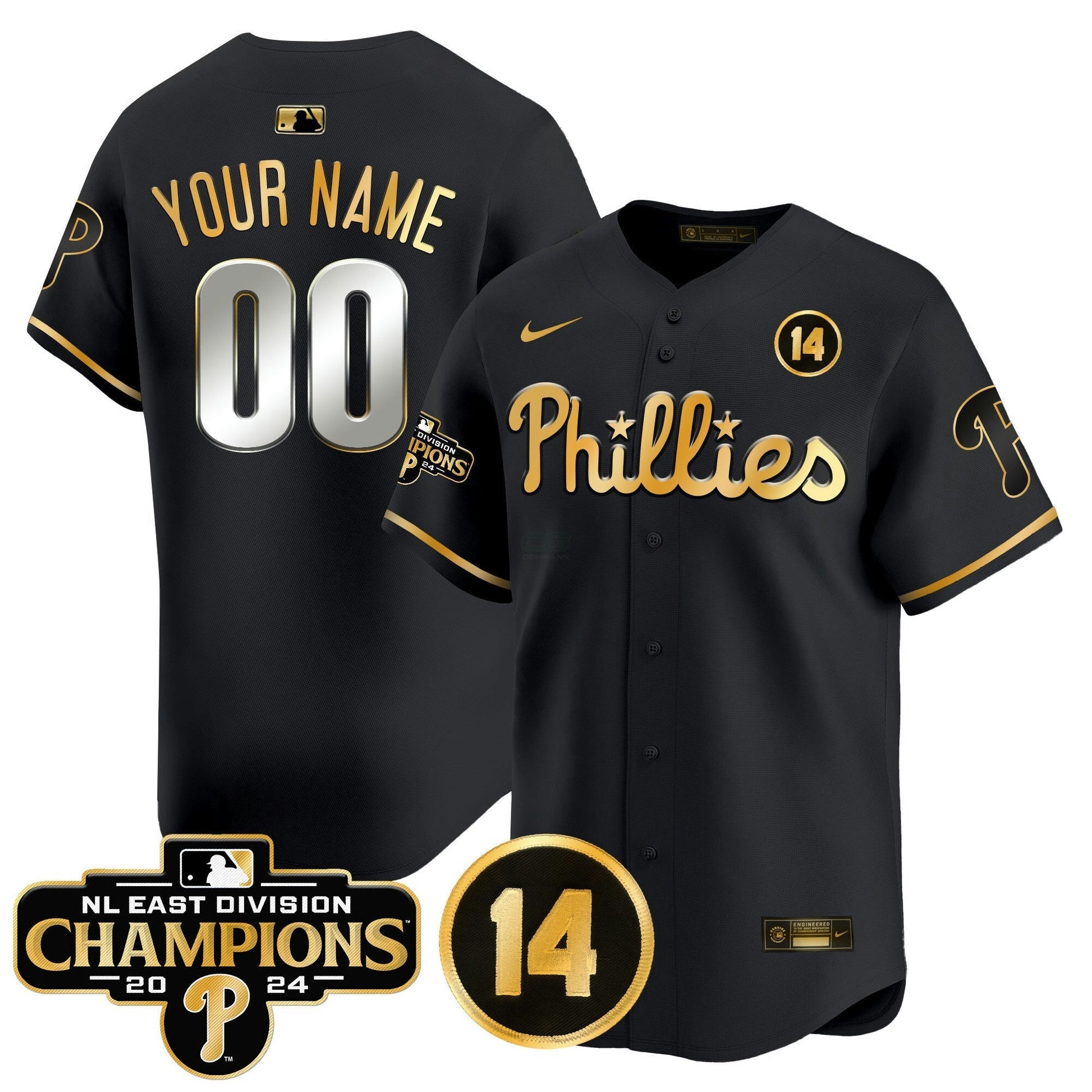 Camisa MLB 2024 NL East Division Champions & Pete Rose Patch Vapor Premier Limited Jersey