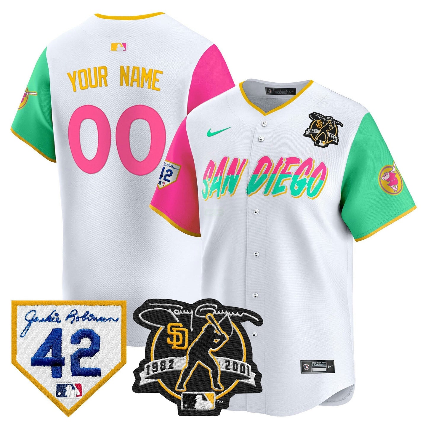Camisa MLB 2024 Tony Gwynn & Robinson Patch Vapor Premier Limited Jersey