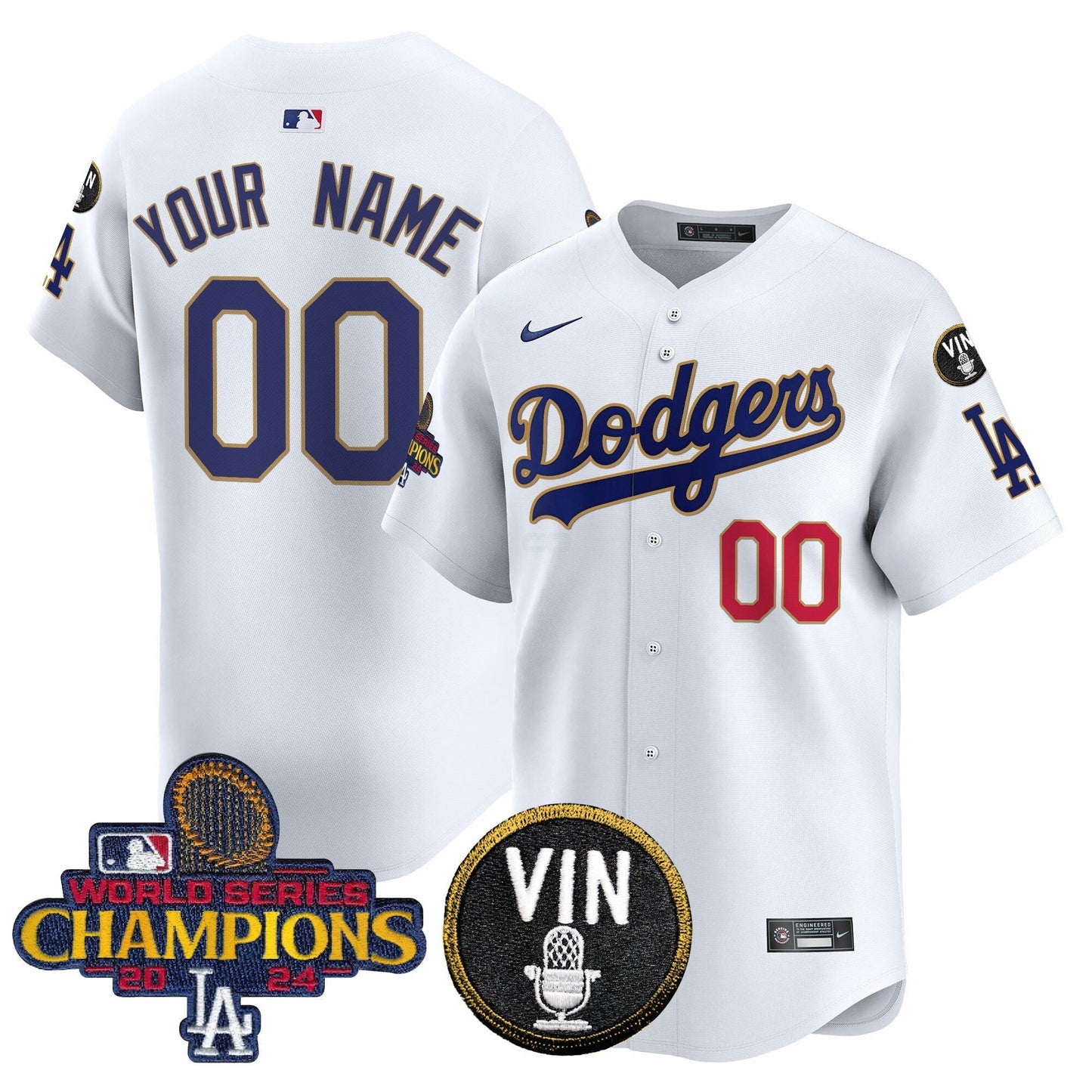 Camisa MLB 2024 World Series Champions Dourada Trim Vapor Premier Limited Jersey V3