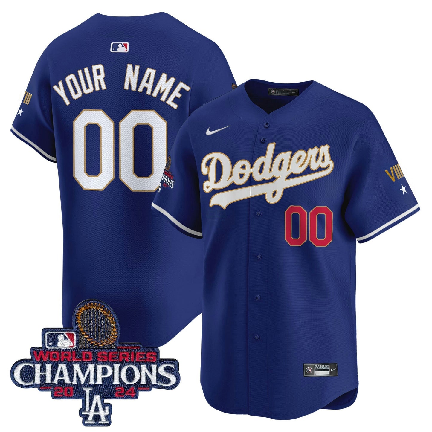 Camisa MLB 2024 World Series Champions Dourada Trim Vapor Premier Limited Jersey