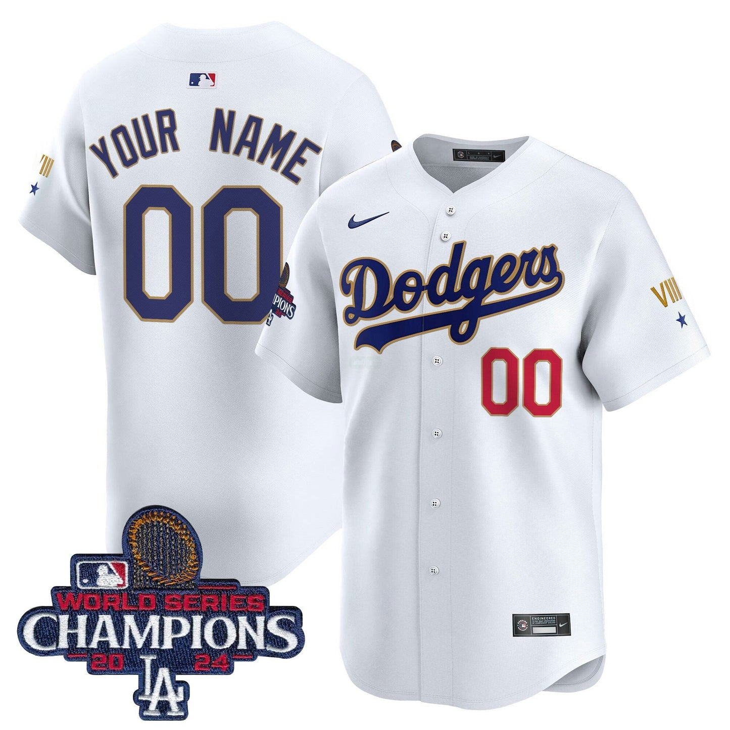 Camisa MLB 2024 World Series Champions Dourada Trim Vapor Premier Limited Jersey