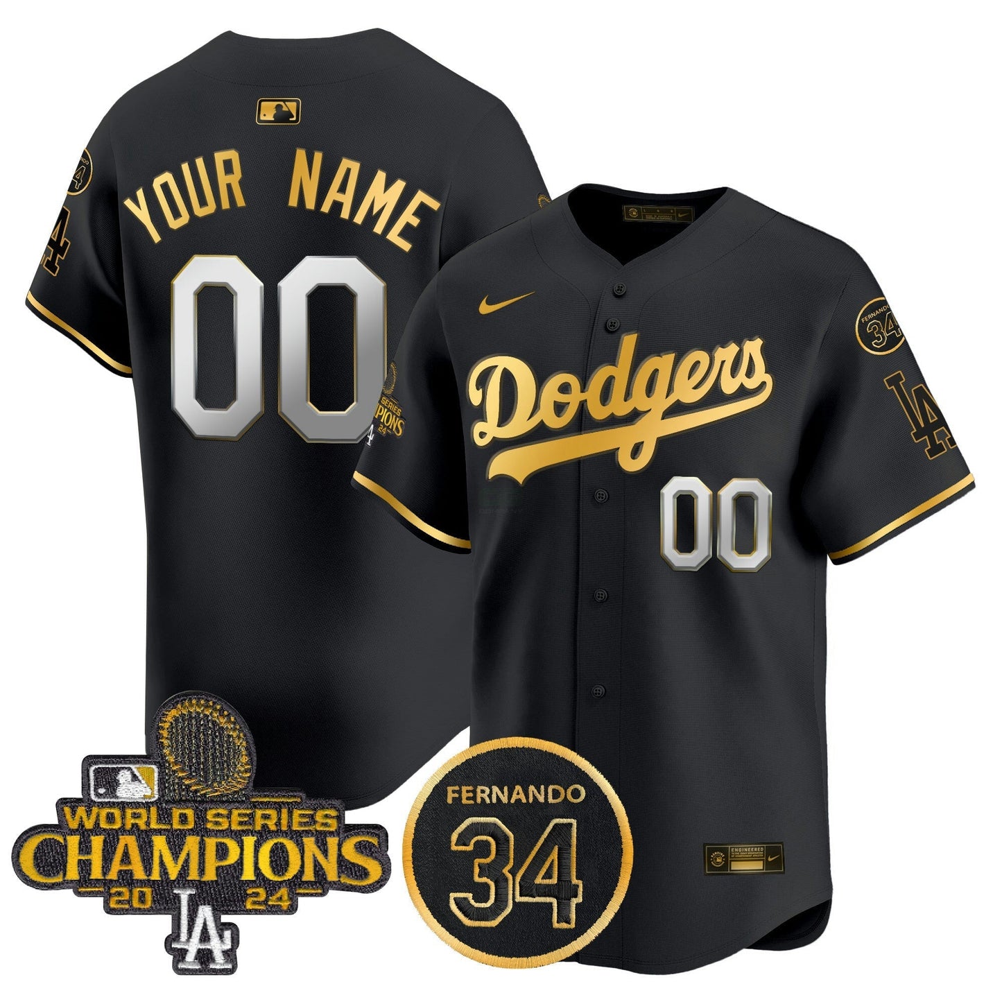 Camisa MLB 2024 World Series Champions Dourada Trim Vapor Premier Limited Jersey V2