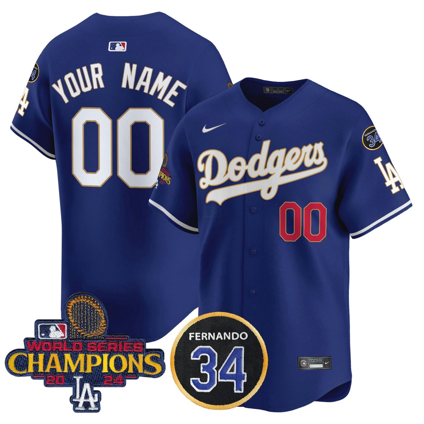 Camisa MLB 2024 World Series Champions Dourada Trim Vapor Premier Limited Jersey V2