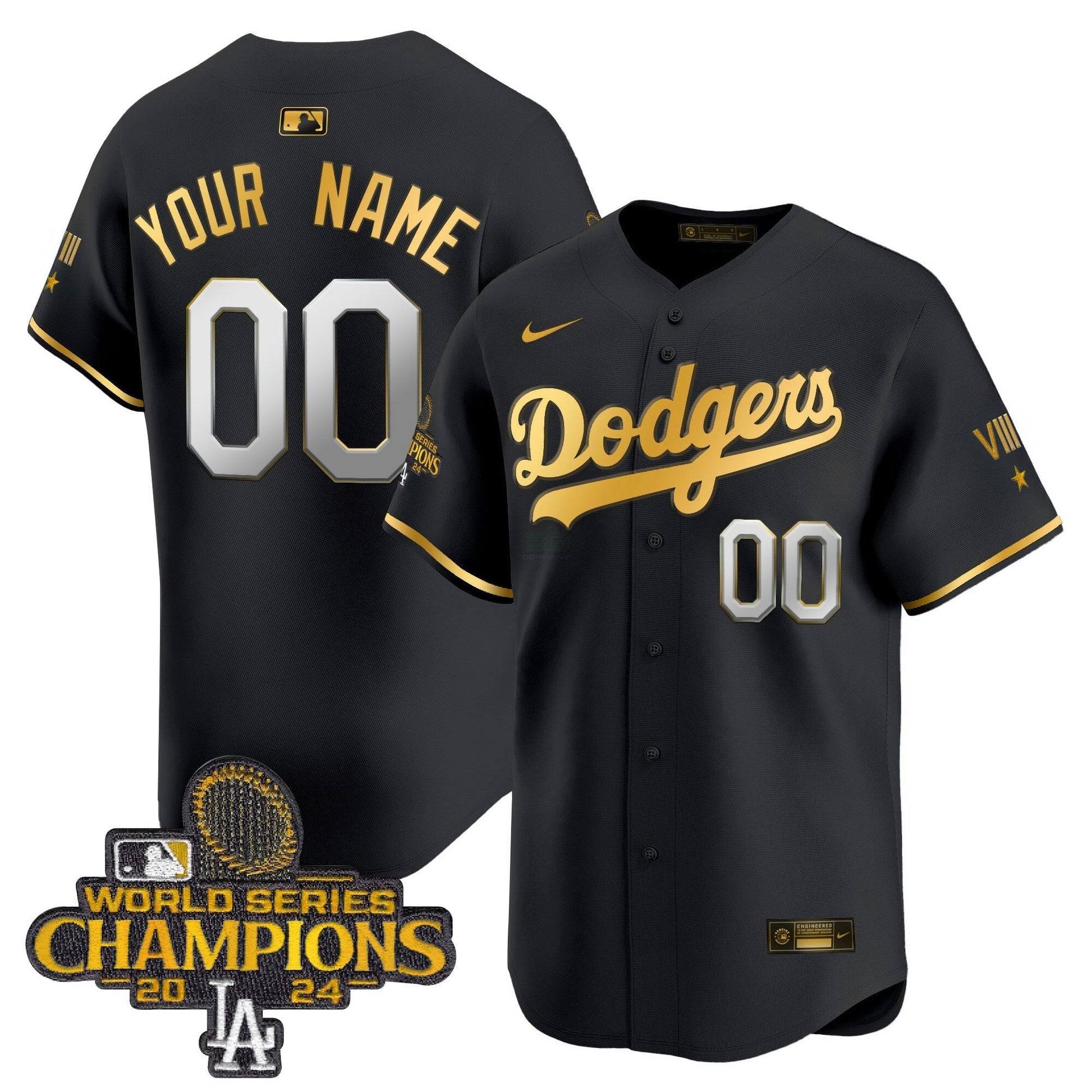 Camisa MLB 2024 World Series Champions Dourada Trim Vapor Premier Limited Jersey