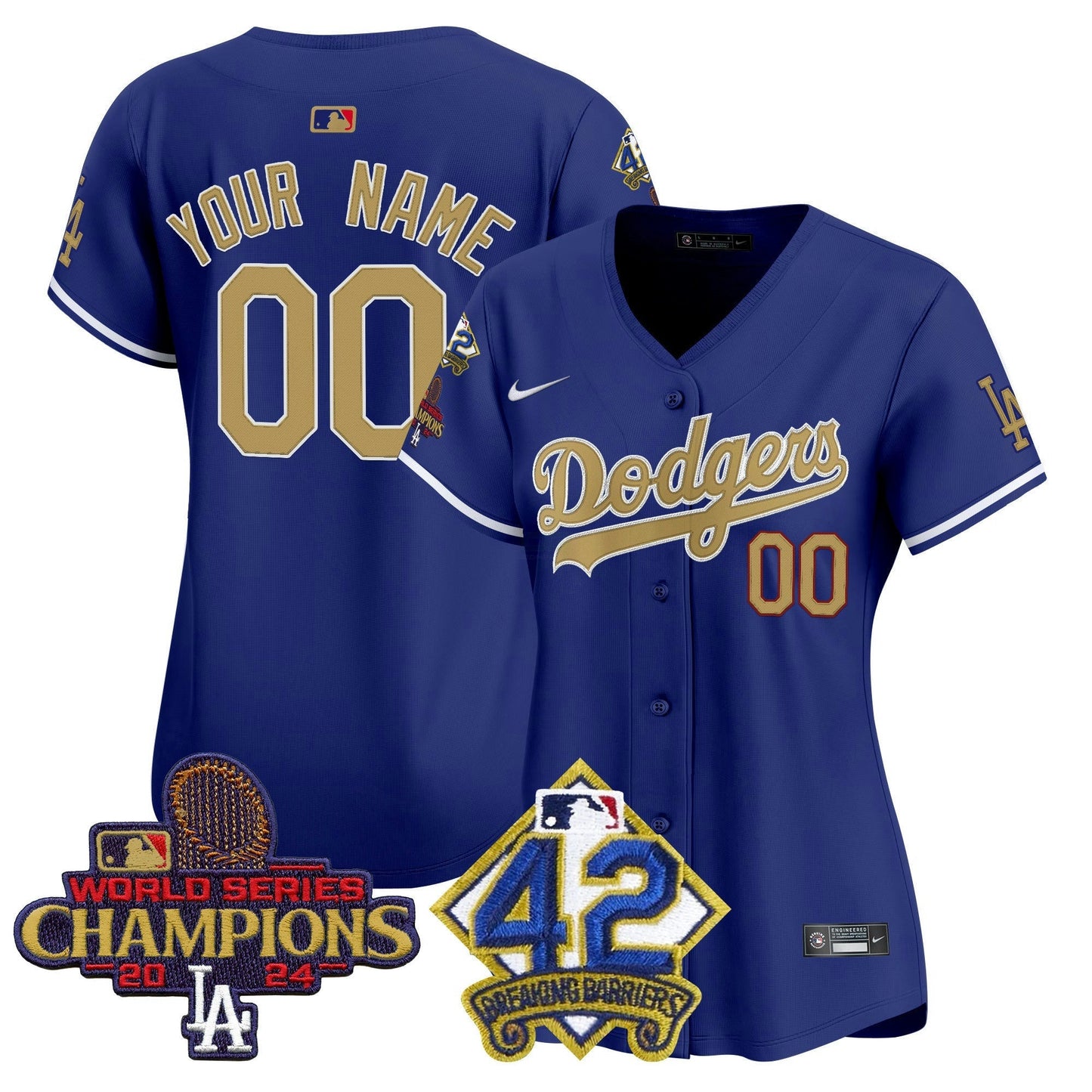 Camisa MLB 2024 World Series Champions & Jackie Robinson Patch Vapor Premier Limited Jersey