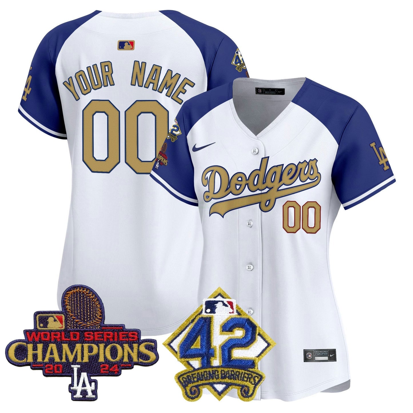 Camisa MLB 2024 World Series Champions & Jackie Robinson Patch Vapor Premier Limited Jersey