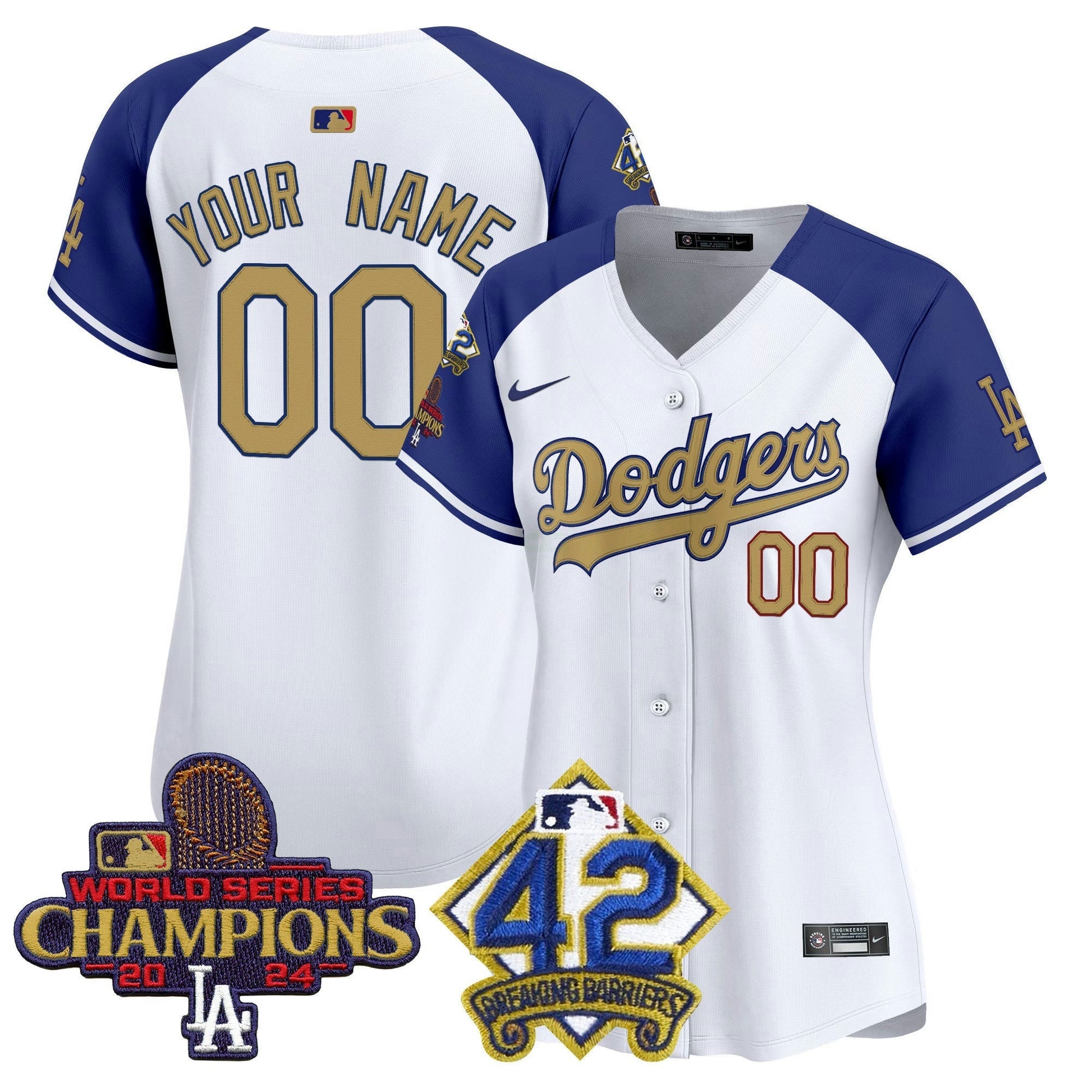 Camisa MLB 2024 World Series Champions & Jackie Robinson Patch Vapor Premier Limited Jersey