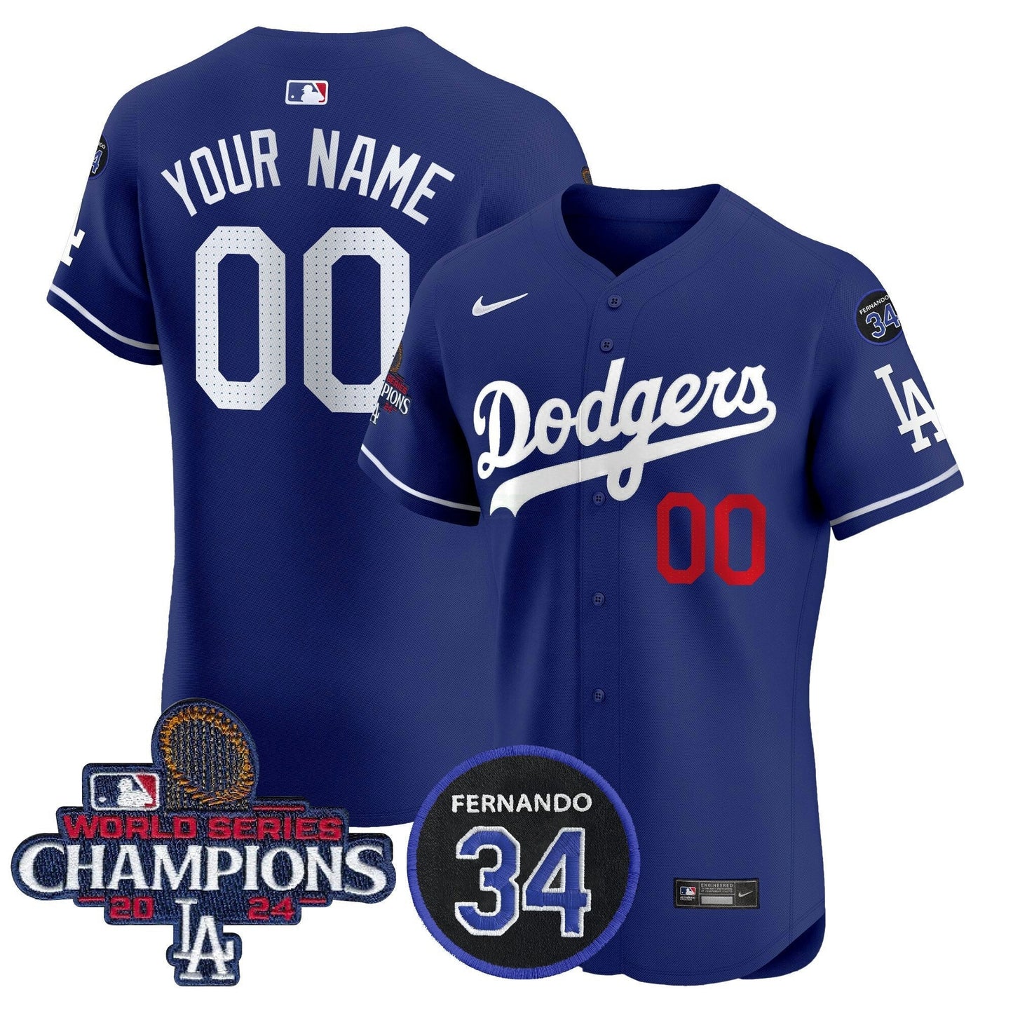 Camisa MLB 2024 World Series Champions Patch Vapor Premier Elite Jersey V2