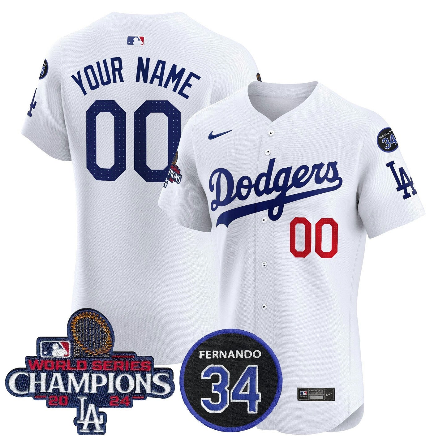 Camisa MLB 2024 World Series Champions Patch Vapor Premier Elite Jersey V2