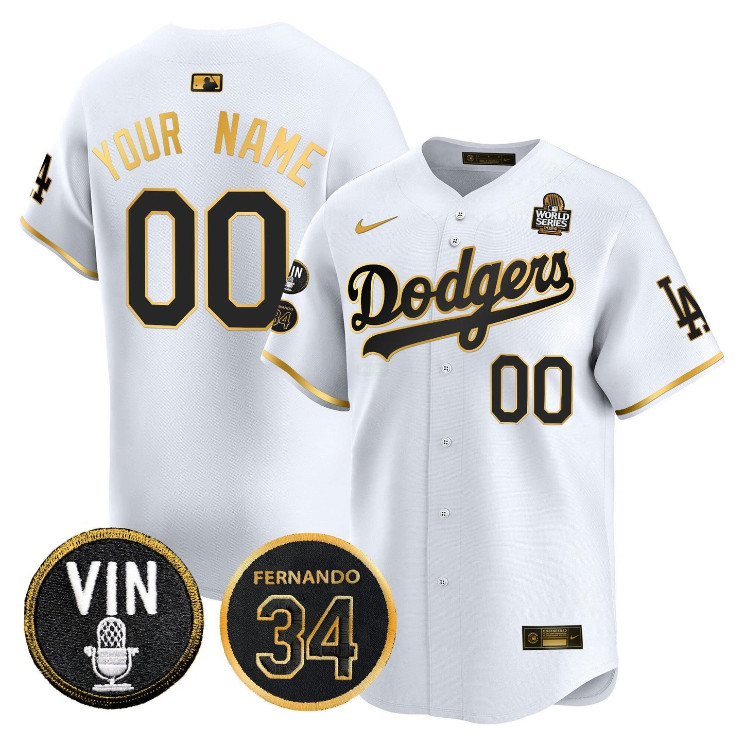 Camisa MLB 2024 World Series Dourada Trim Vapor Premier Limited Jersey V3