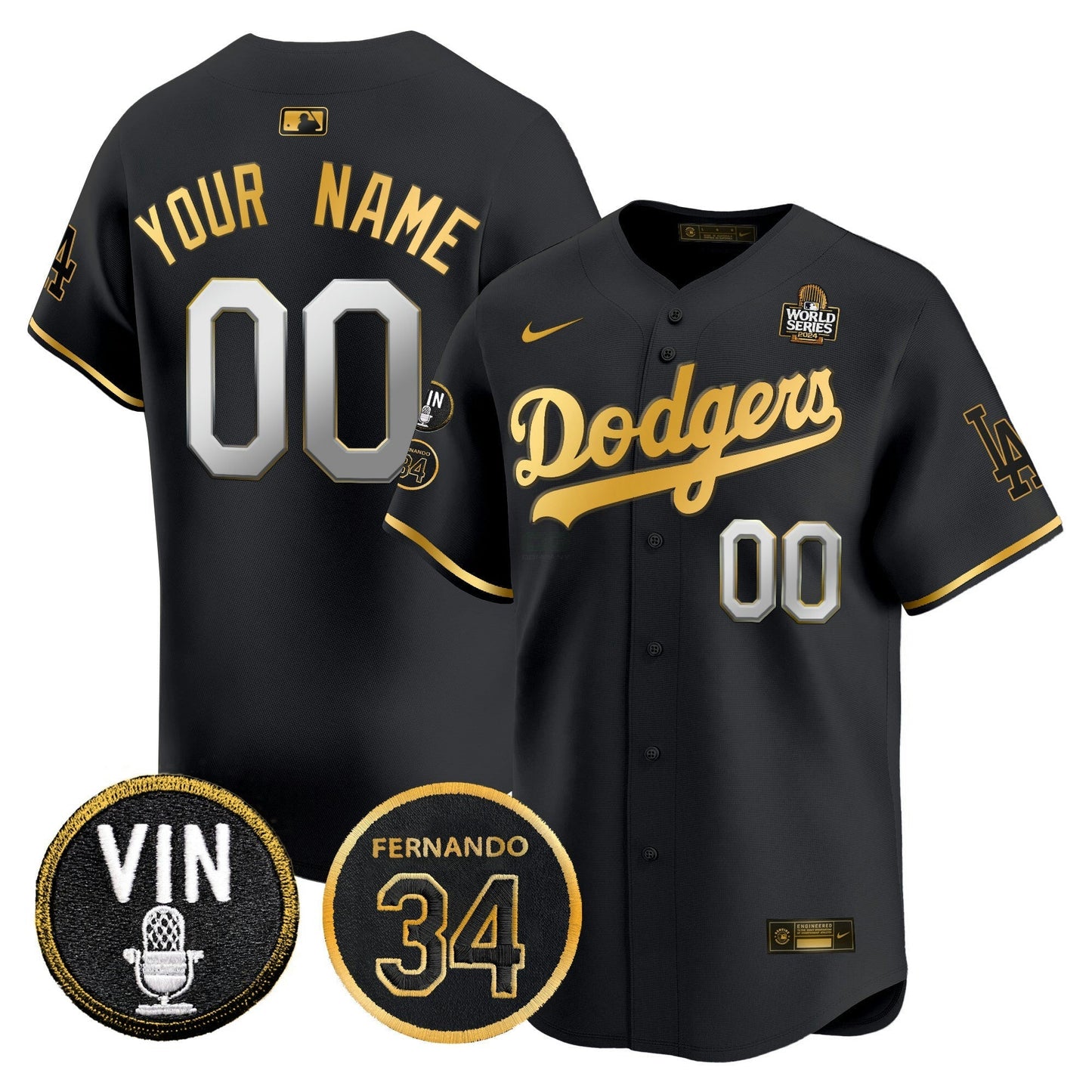 Camisa MLB 2024 World Series Dourada Trim Vapor Premier Limited Jersey V3