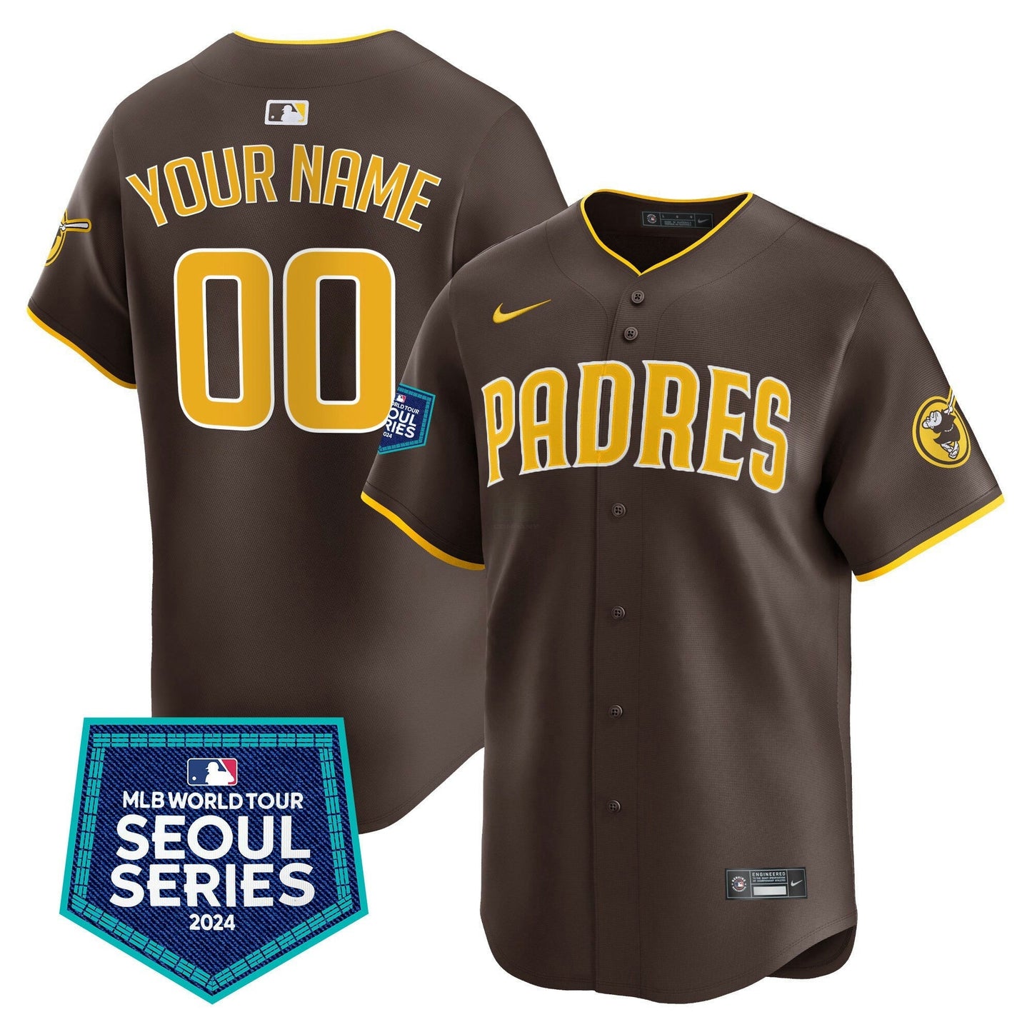 Camisa MLB San Diego Padres 2024 World Tour Seoul Series Patch Vapor Premier Limited Jersey