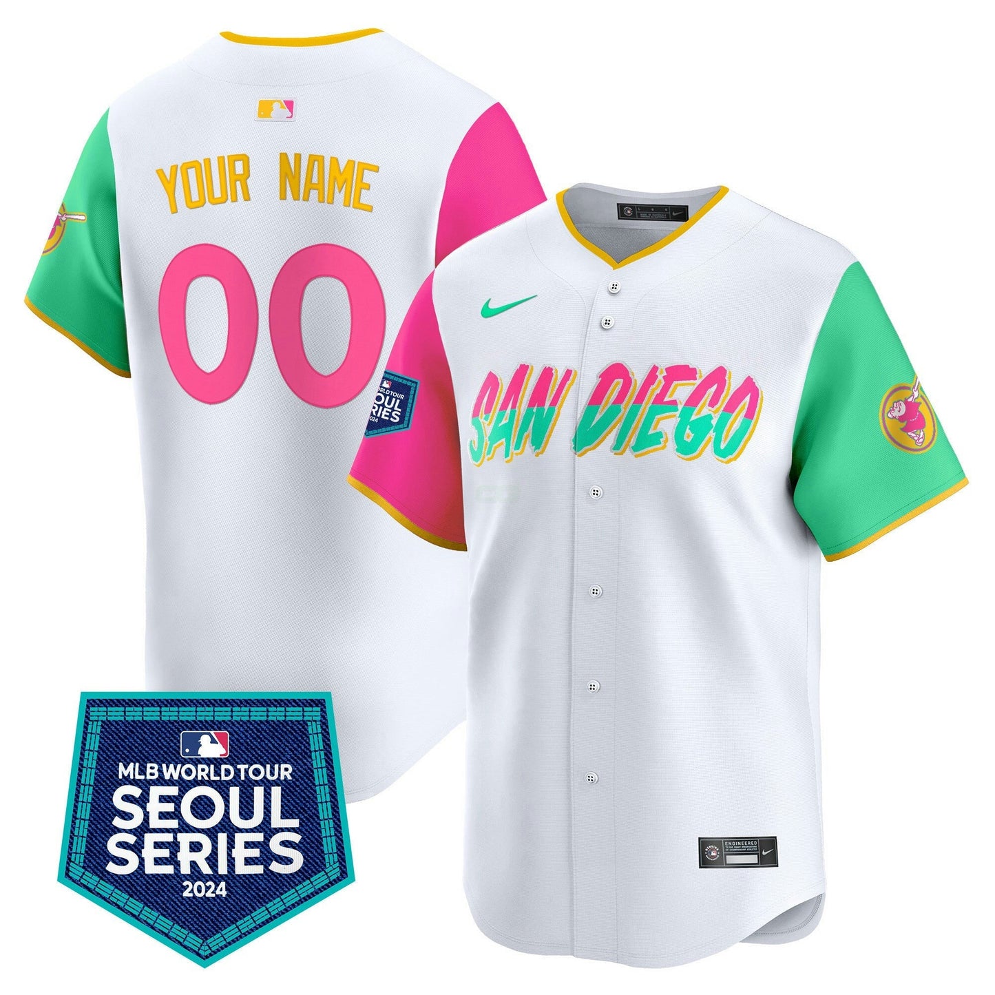 Camisa MLB San Diego Padres 2024 World Tour Seoul Series Patch Vapor Premier Limited Jersey