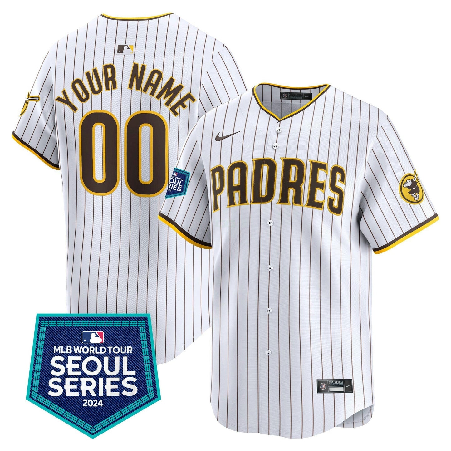 Camisa MLB San Diego Padres 2024 World Tour Seoul Series Patch Vapor Premier Limited Jersey