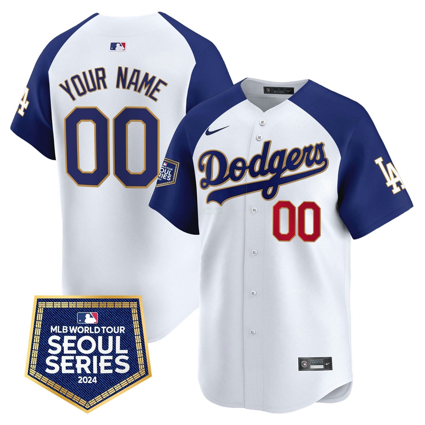 Camisa MLB Los Angeles Dodgers 2024 World Tour Seoul Series Patch Vapor Premier Limited Jersey