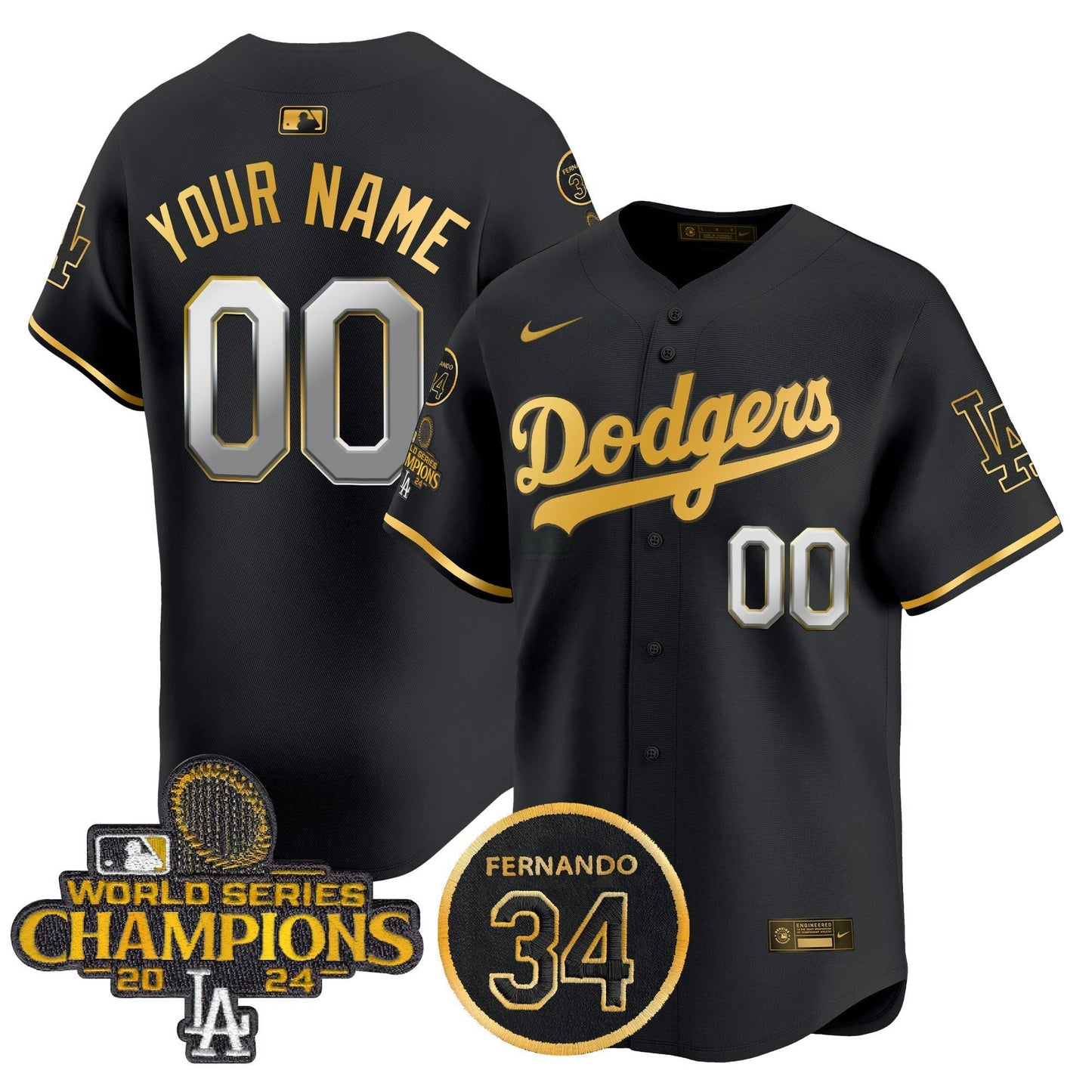 Camisa MLB 2025 #34 Fernando Patch Dourada Vapor Premier Limited Jersey