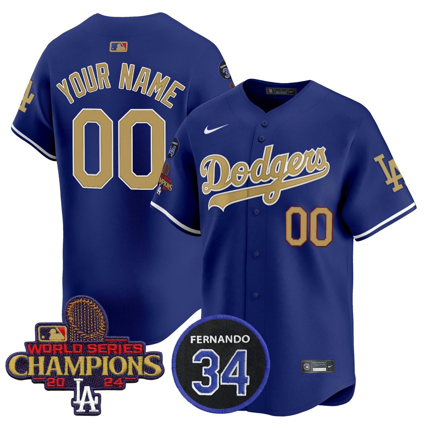 Camisa MLB 2025 #34 Fernando Patch Dourada Vapor Premier Limited Jersey