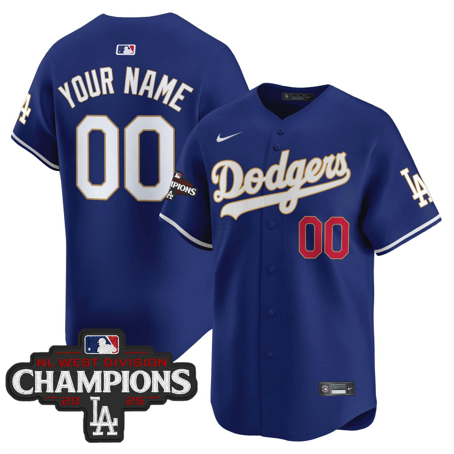 Camisa MLB 2025 NL West Division Champions Patch Dourada Trim Vapor Premier Limited Jersey