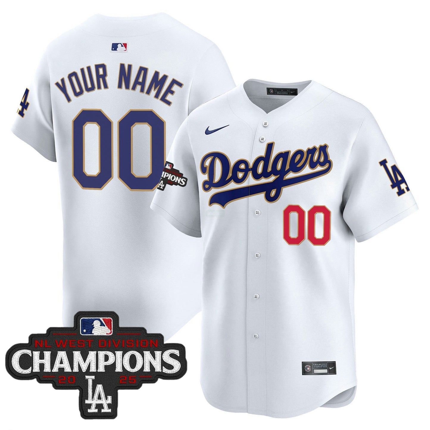 Camisa MLB 2025 NL West Division Champions Patch Dourada Trim Vapor Premier Limited Jersey