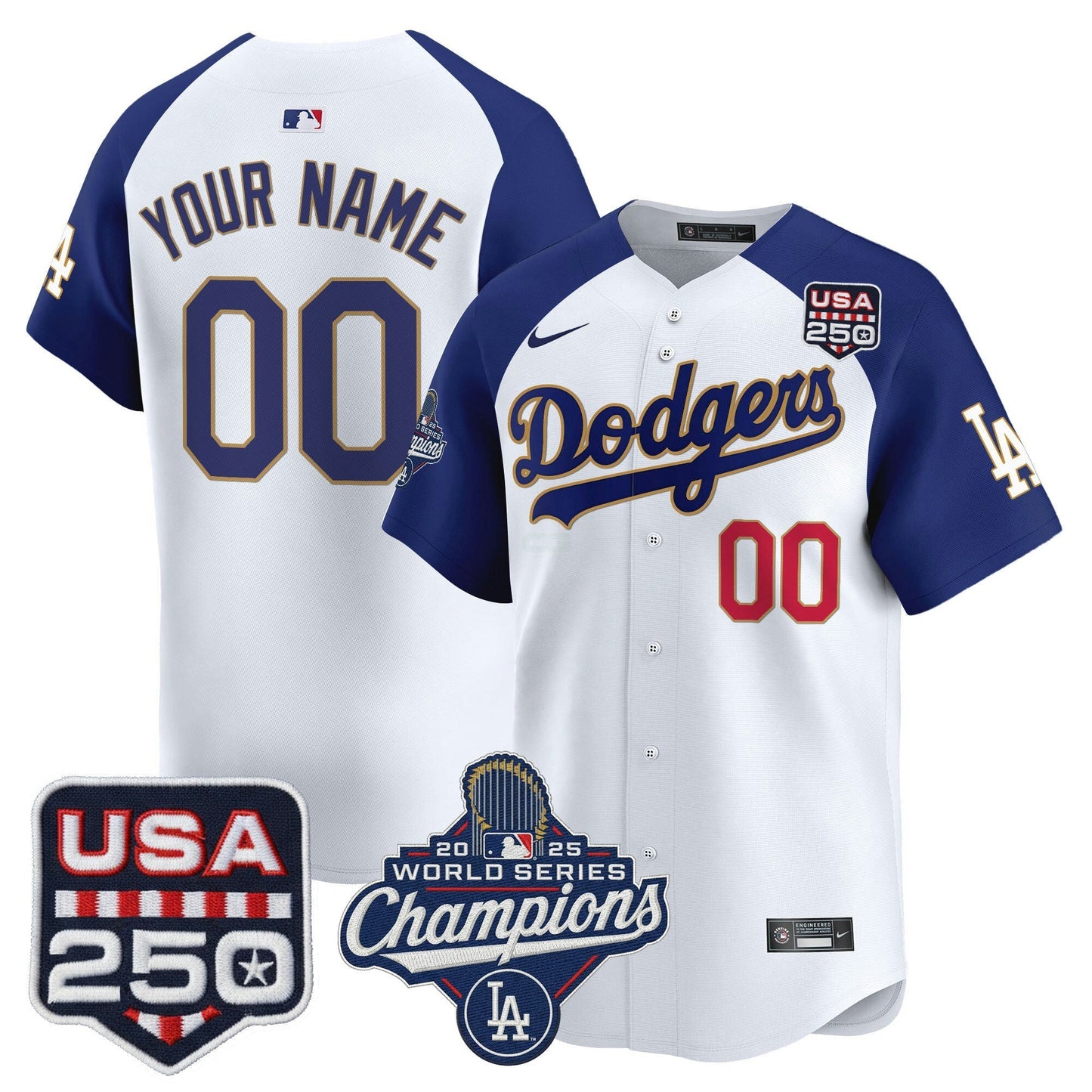 Camisa MLB 2025 World Series Champions & 250America Patch Vapor Premier Limited Jersey