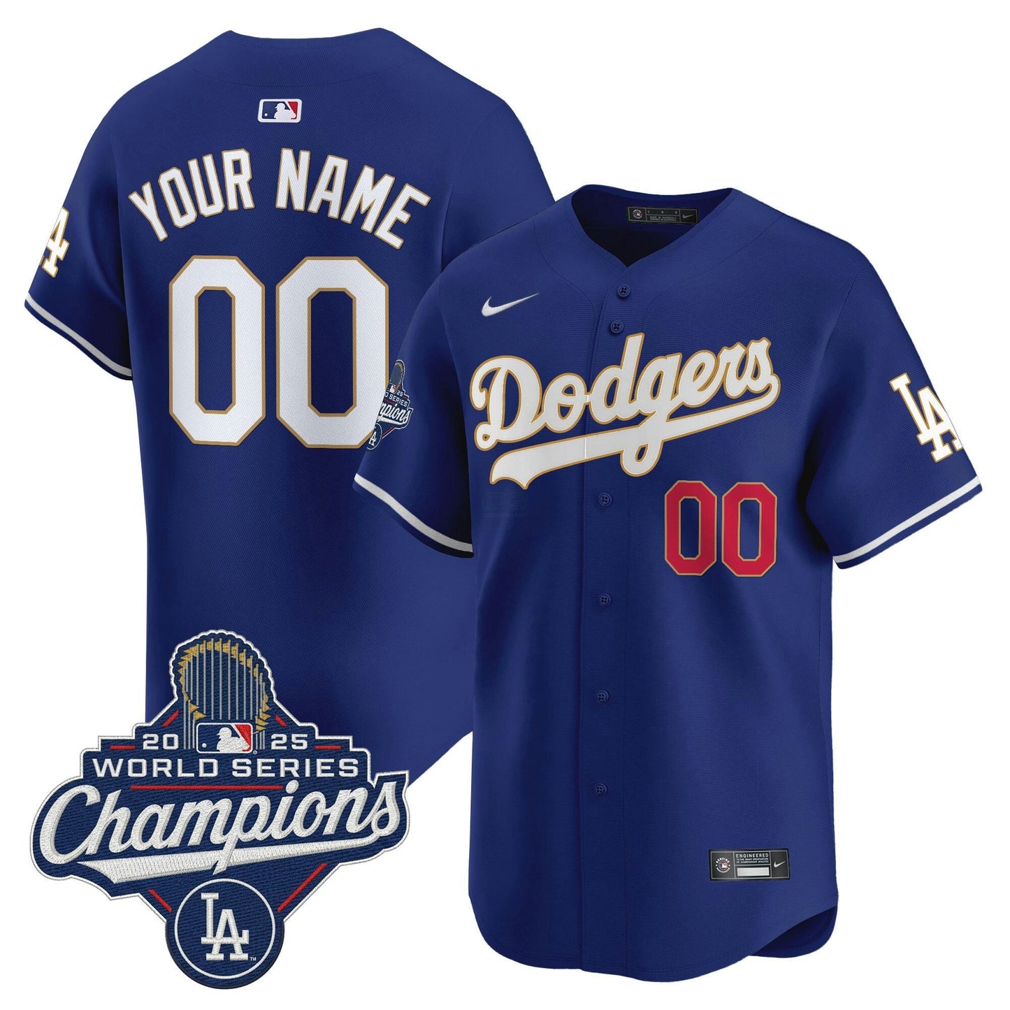 Camisa MLB 2025 World Series Champions Patch Dourada Trim Vapor Premier Limited Jersey