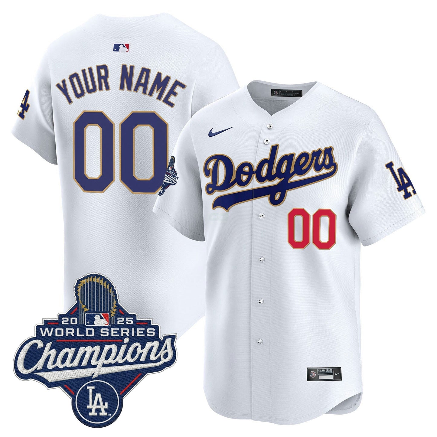 Camisa MLB 2025 World Series Champions Patch Dourada Trim Vapor Premier Limited Jersey