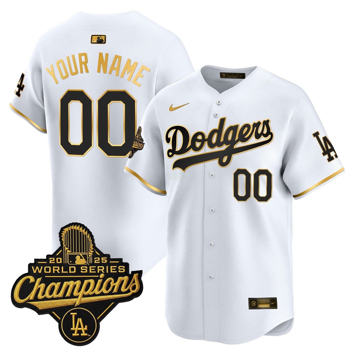 Camisa MLB 2025 World Series Champions Patch Dourada Trim Vapor Premier Limited Jersey