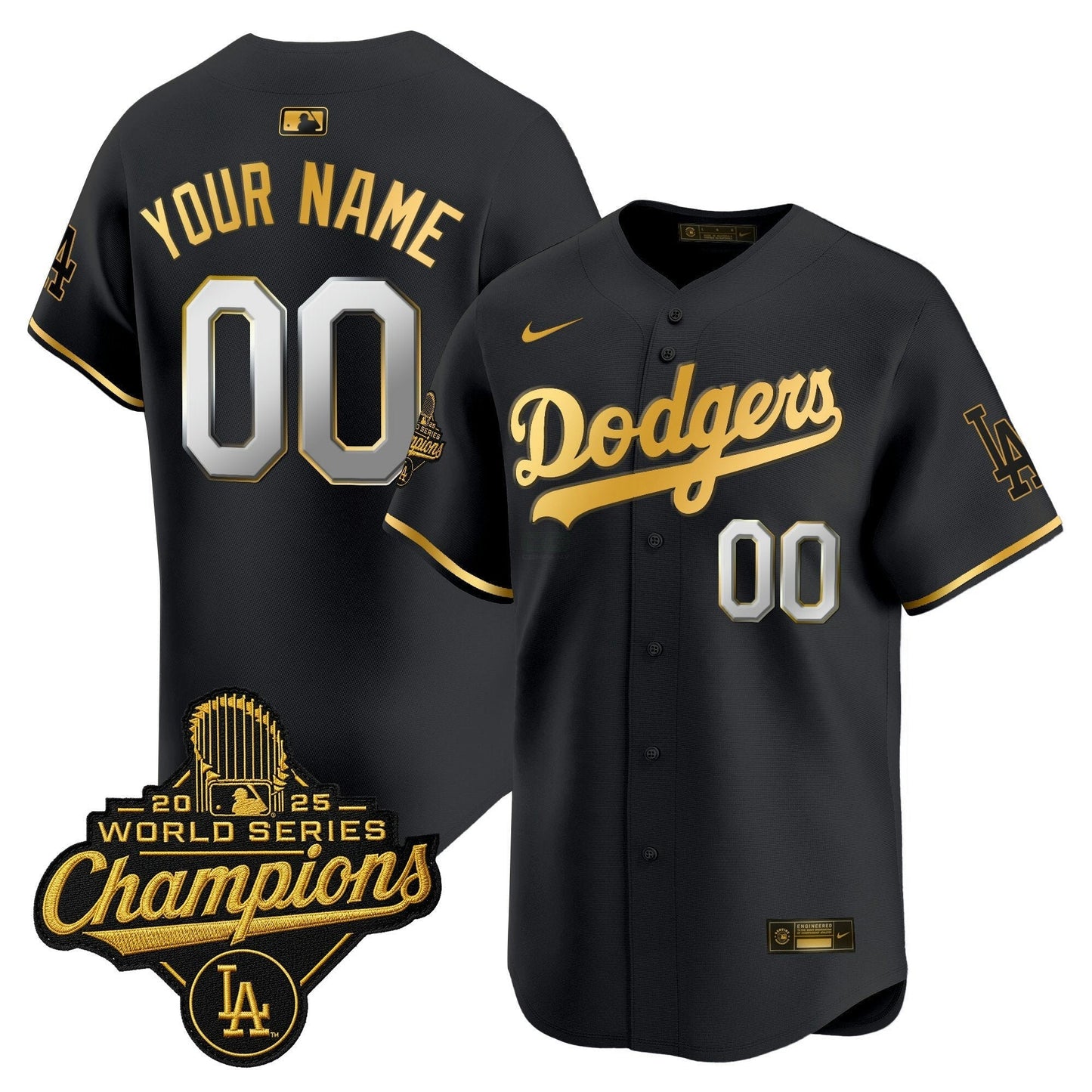 Camisa MLB 2025 World Series Champions Patch Dourada Trim Vapor Premier Limited Jersey